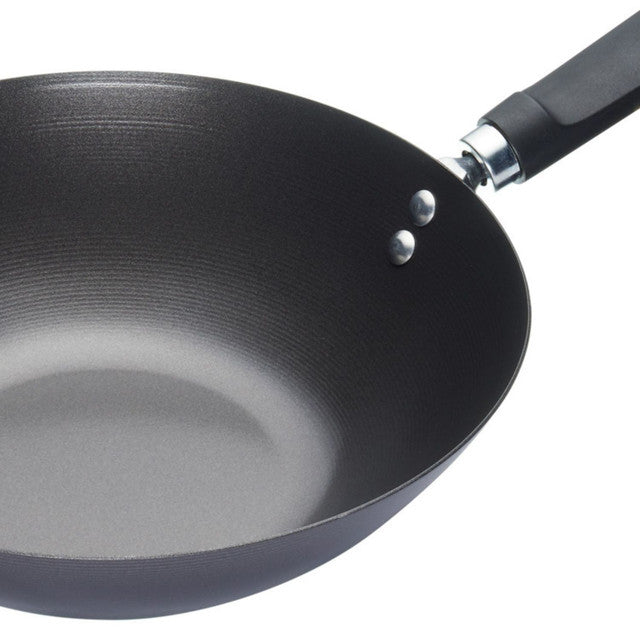 KitchenCraft World of Flavours Oriental Carbon Steel 30cm Non-Stick Wok