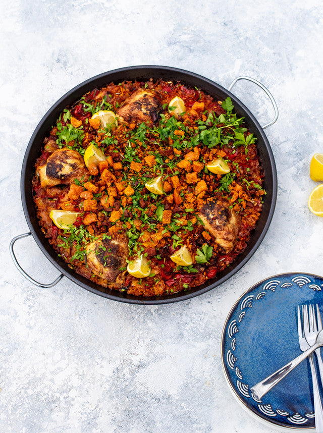 KitchenCraft World of Flavours Mediterranean 32cm Paella Pan