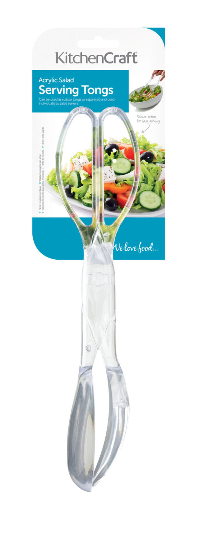 KitchenCraft Scissor Action And Salad Serving Tongs KCSALTONGS
