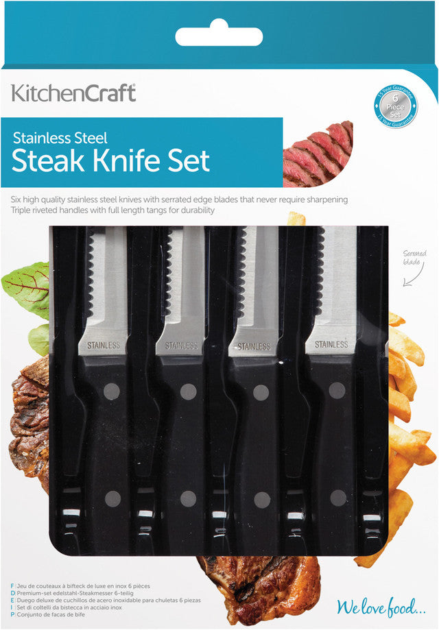 KitchenCraft Deluxe 6 Piece Steak Knife Set