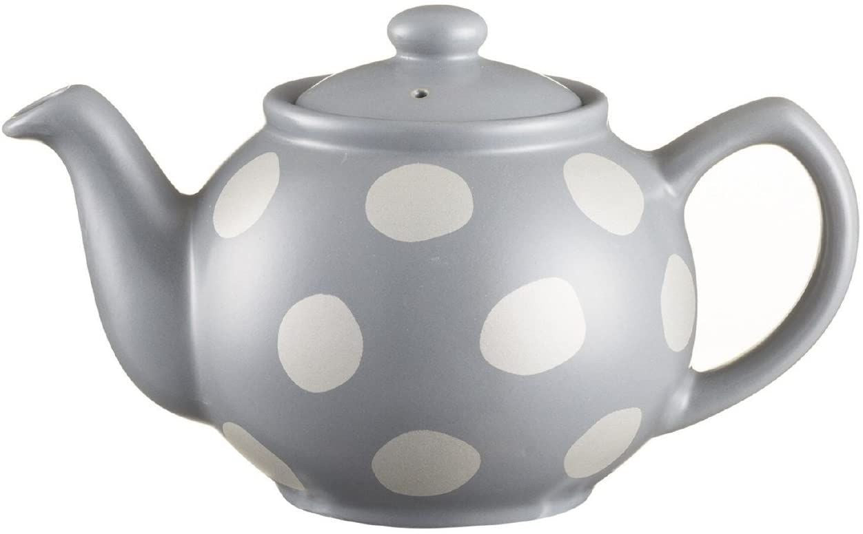 Kilner Price & Kensington Silver Spot Fine Stoneware Grey 2 Cup Teapot, Ceramic, Multicoloured, 19 x 12 x 12 cm