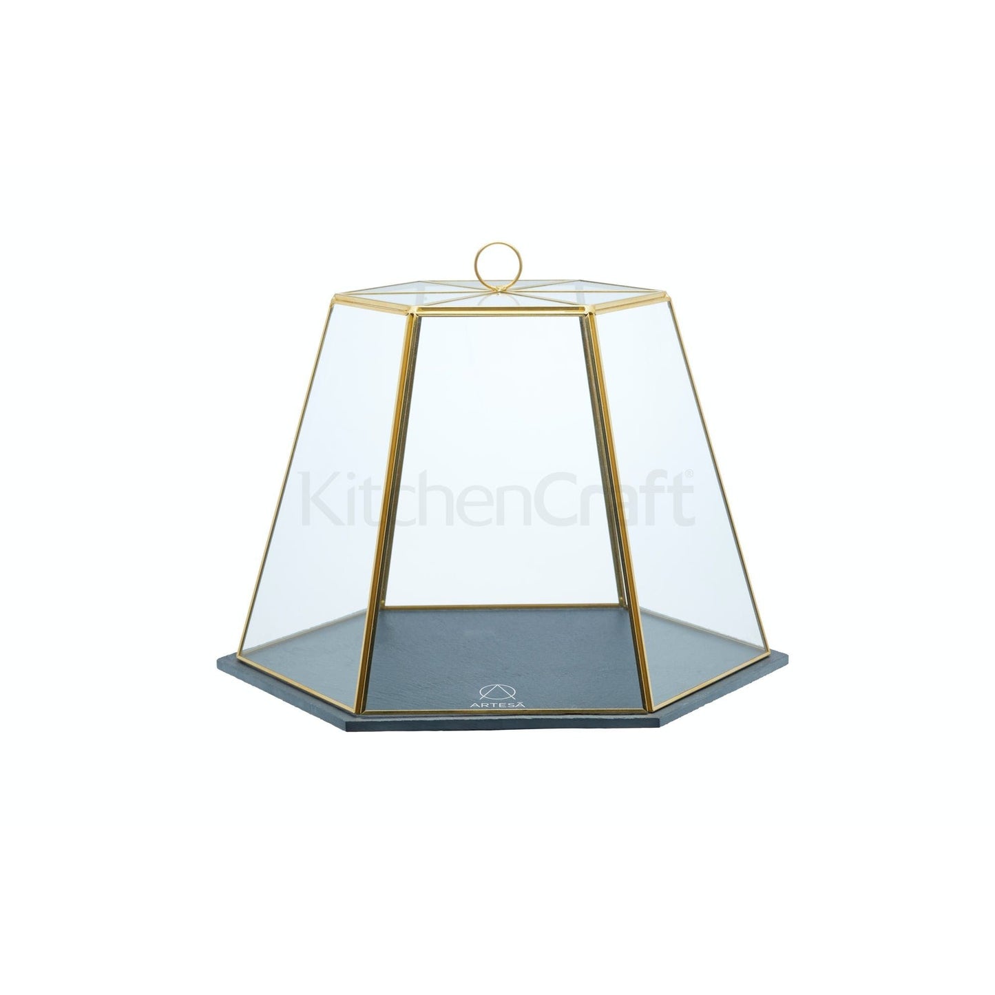 KitchenCraft Artesà Glass Serving Cloche with Slate Base ARTTERRARIUM - Home & Beyond