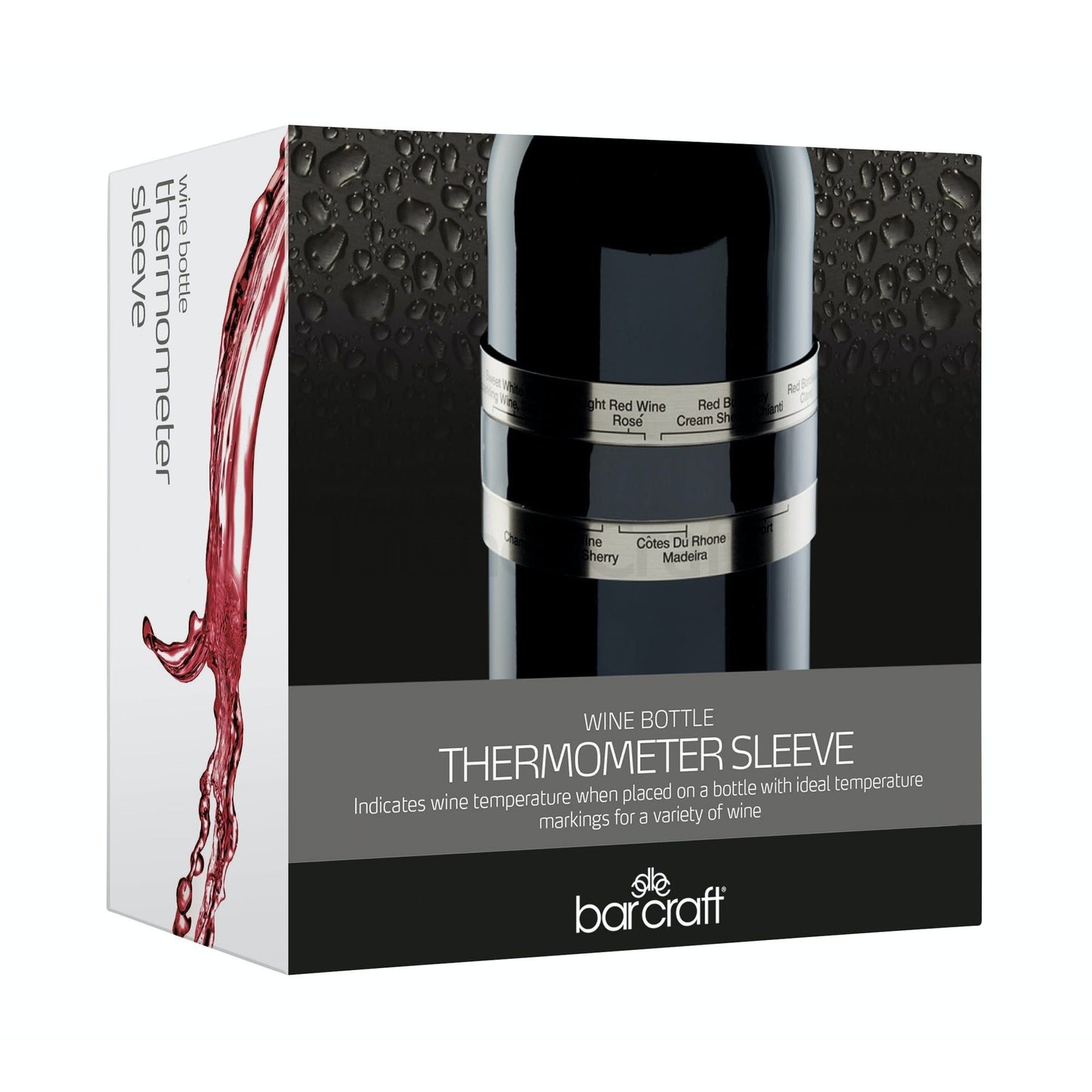 KitchenCraft BarCraft Deluxe Wine Bottle Thermometer Sleeve KCBCTHERM
