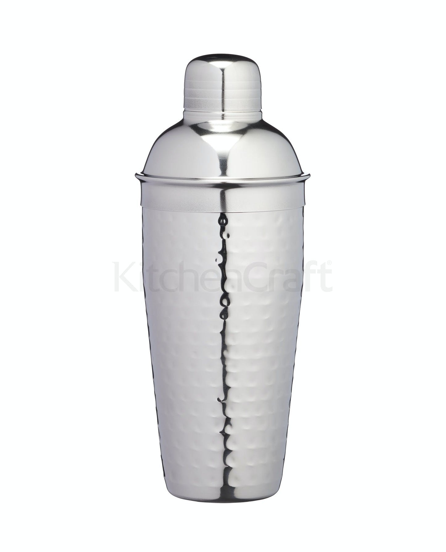 KitchenCraft BarCraft Hammered-Steel Textured Cobbler-Style Shaker BCCSHAKHAM