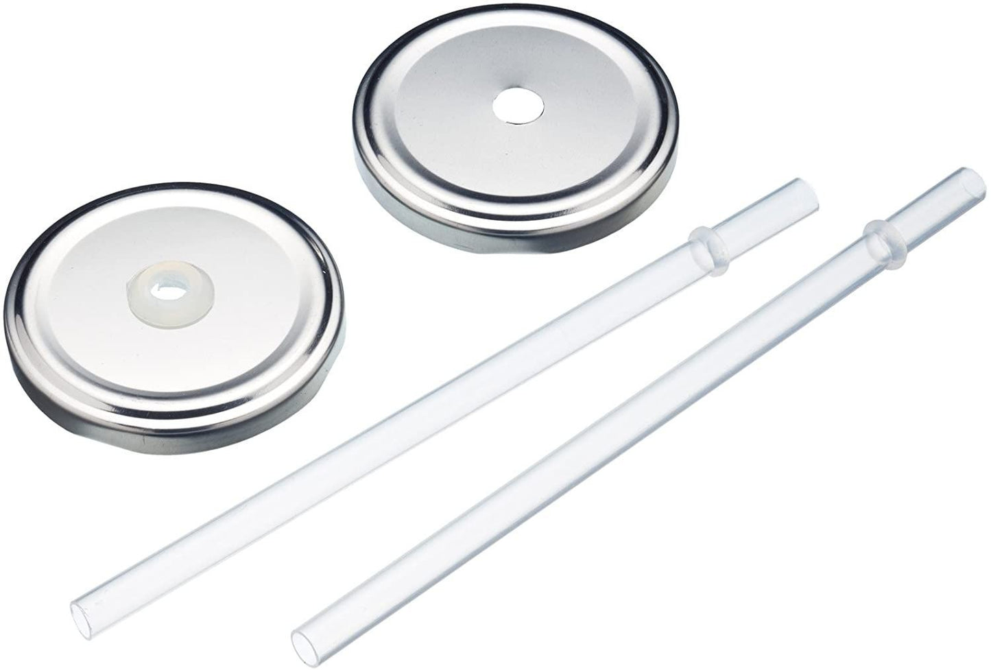 KitchenCraft Home Made Jam Jar Lids with Straws (Set of 2) KCHMLIDSTRAW2PC