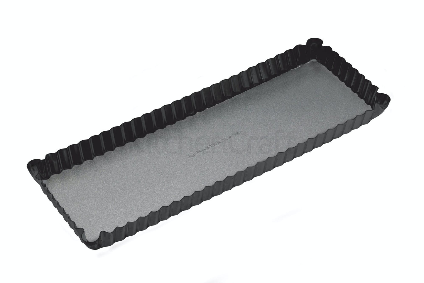 KitchenCraft MasterClass Non-Stick Loose Base Rectangular Fluted Flan / Quiche Tin KCMCHB86