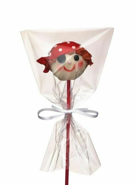 KitchenCraft Set Of 12 Cake Pop Wrapping Cellophane Bag Kits Inc Ribbon Ties SDICPOPBAG12PK