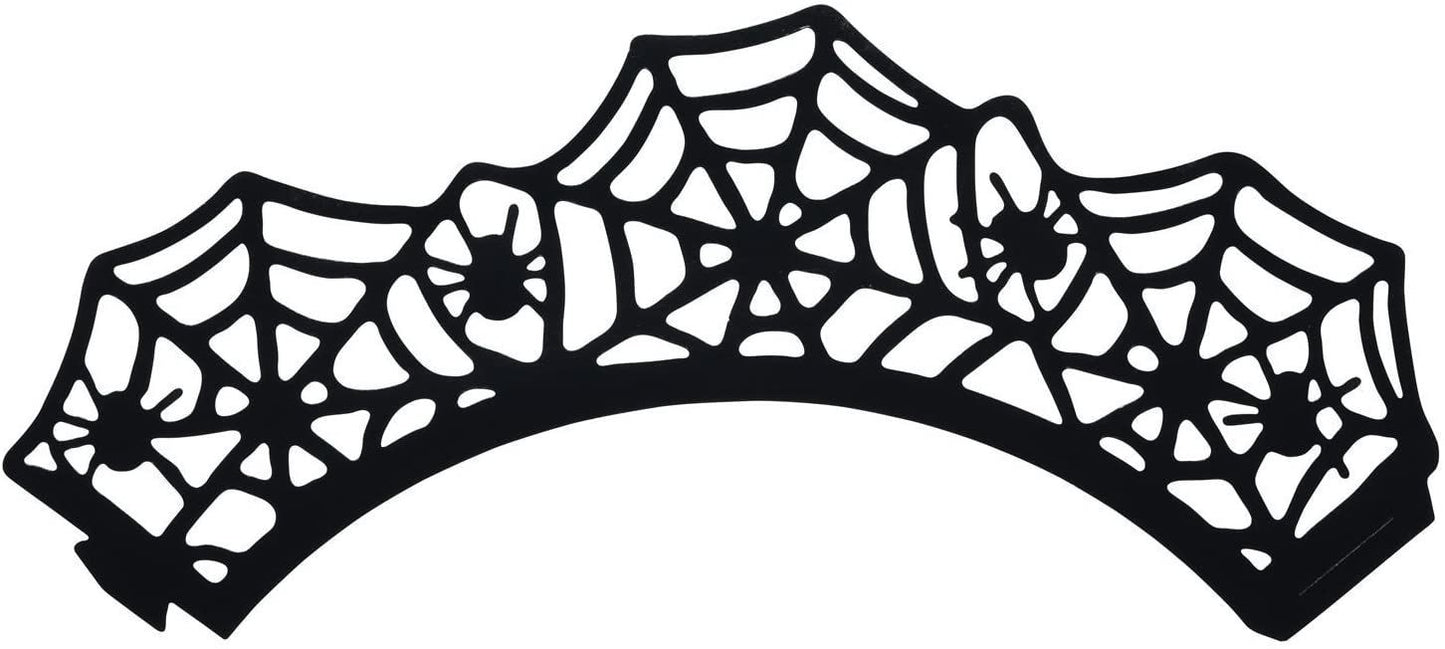 KitchenCraft Spider Web Paper Cake Wraps, Pack of 12 SPKYCCWRAP