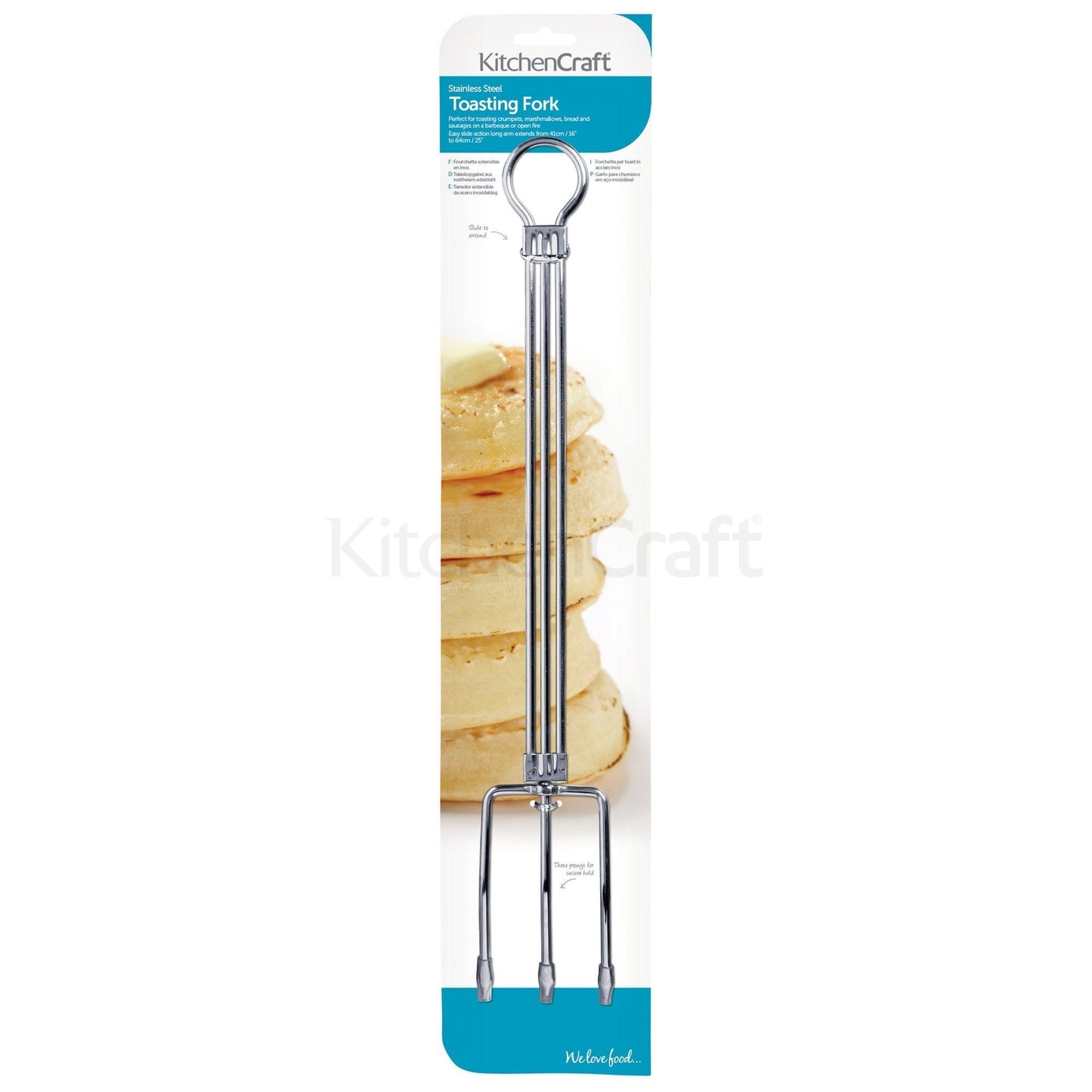 KitchenCraft Stainless Steel Extending Toasting Fork KCEXTTOAST