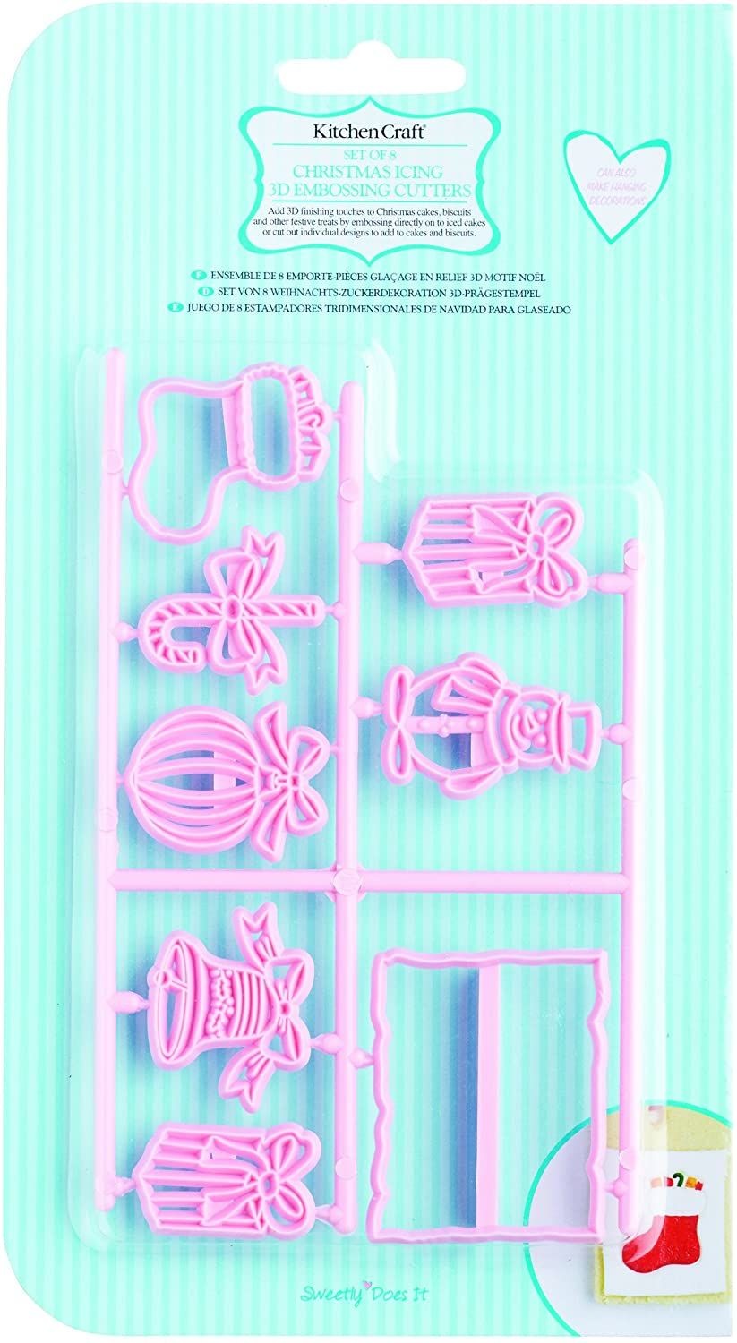 KitchenCraft Sweetly Does It Christmas 3D Embossing Cutters SDICUTXMAS