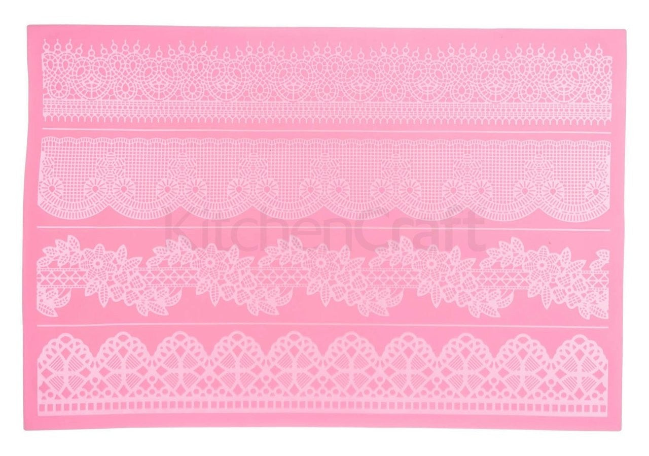 KitchenCraft Sweetly Does It Flower Pattern Shaped Effects Icing Mould SDILACEMAT05