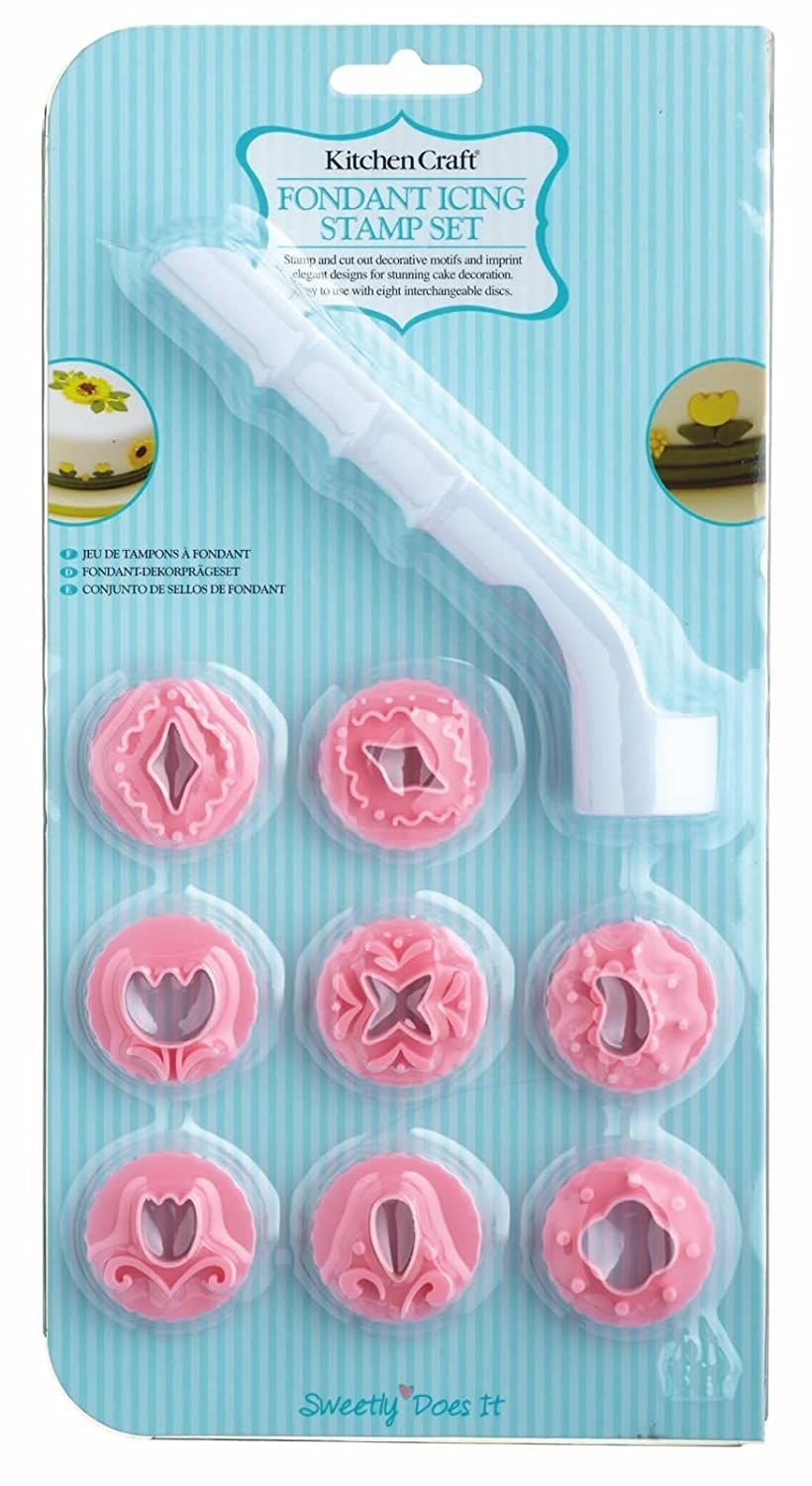 KitchenCraft Sweetly Does It Fondant Icing Stamp Set KCDPF8PC