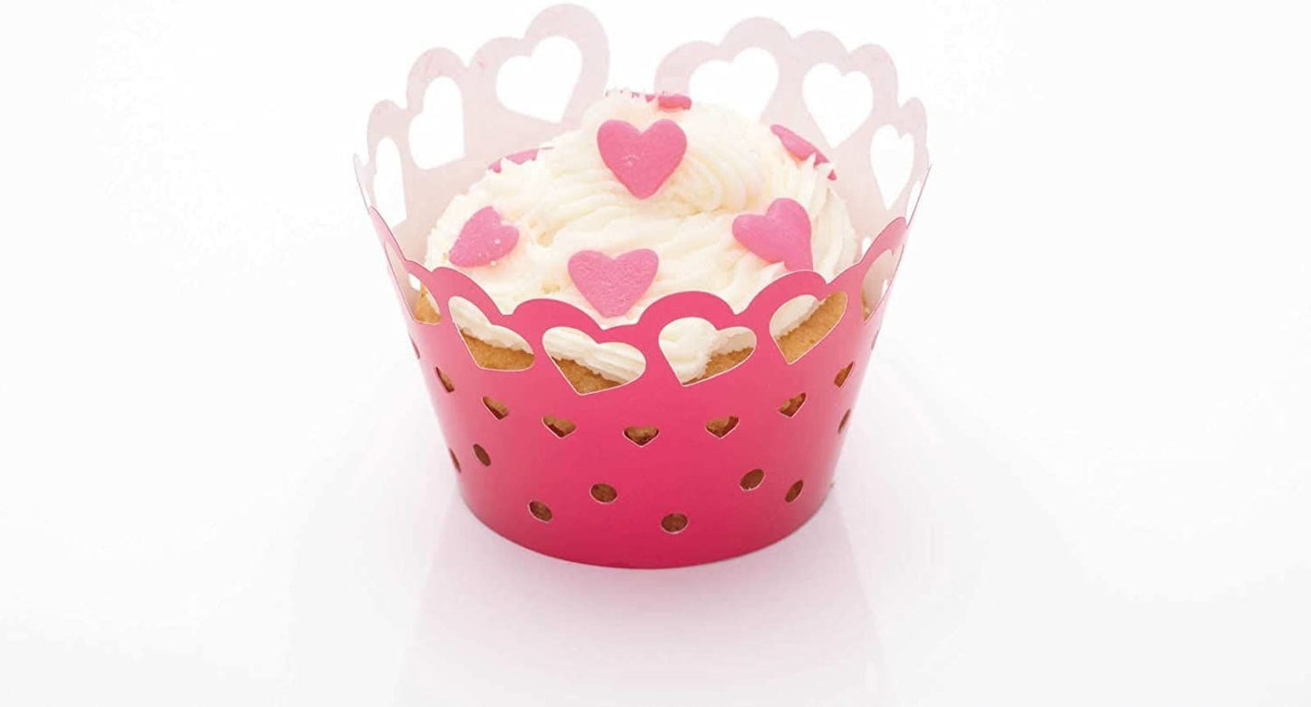 KitchenCraft Sweetly Does It Pack of 12 Heart Paper Cake Wraps KCCCWRAP1