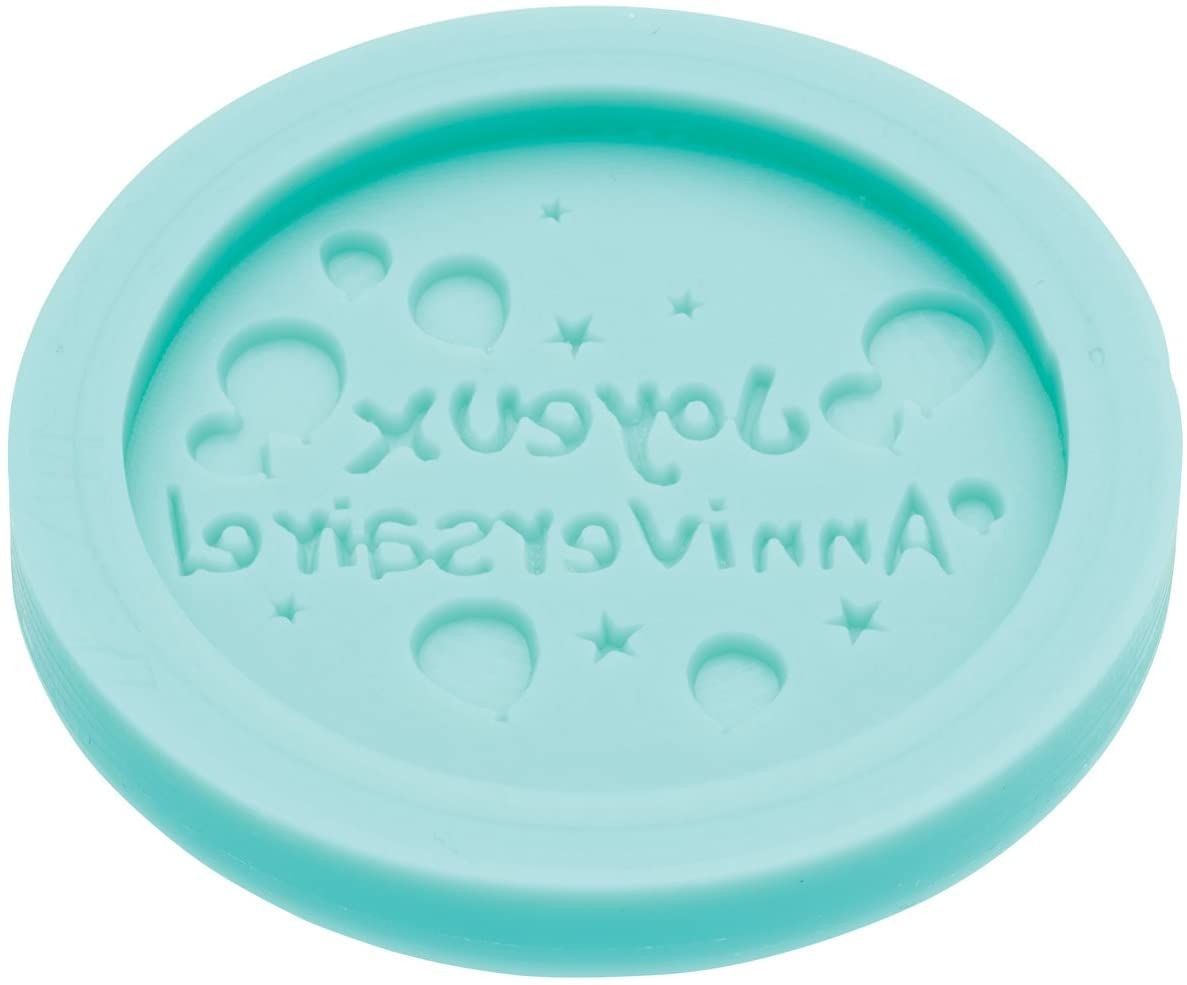 KitchenCraft Sweetly Does It "Joyeux Anniversaire" Silicone Fondant Mould, Blue SDIFM20