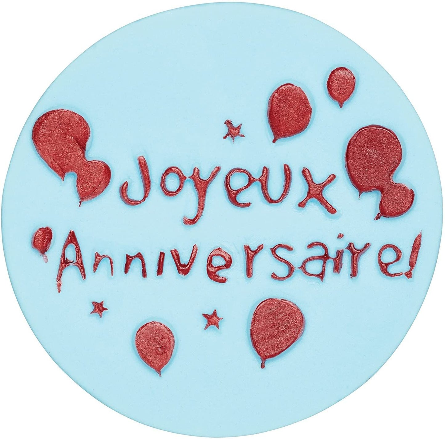KitchenCraft Sweetly Does It "Joyeux Anniversaire" Silicone Fondant Mould, Blue SDIFM20