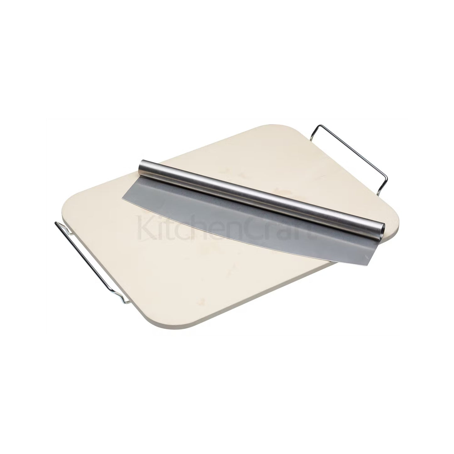 KitchenCraft World of Flavours Italian Large Pizza Stone & Cutter WFITPIZSTONEREC