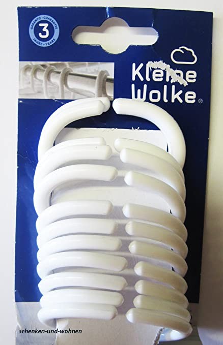Kleine Wolke shower curtain hook White 12Pcs Per Pack - Home & Beyond