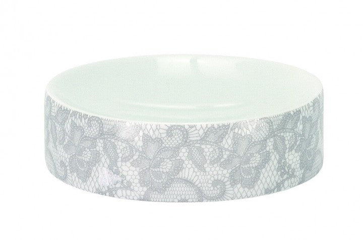 Kleine Wolke Spitze Porcelain Soap Dish Silver - Home & Beyond