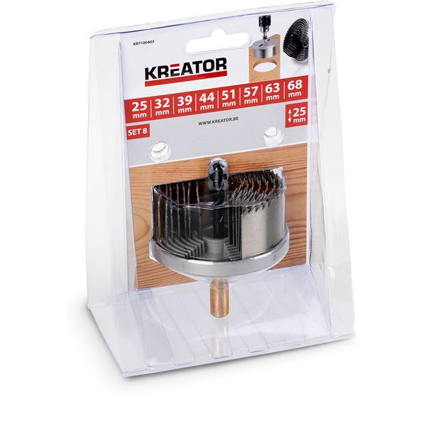 Kreator Wood Hole Saw Set 25Mm - 8 Pcs Krt100403