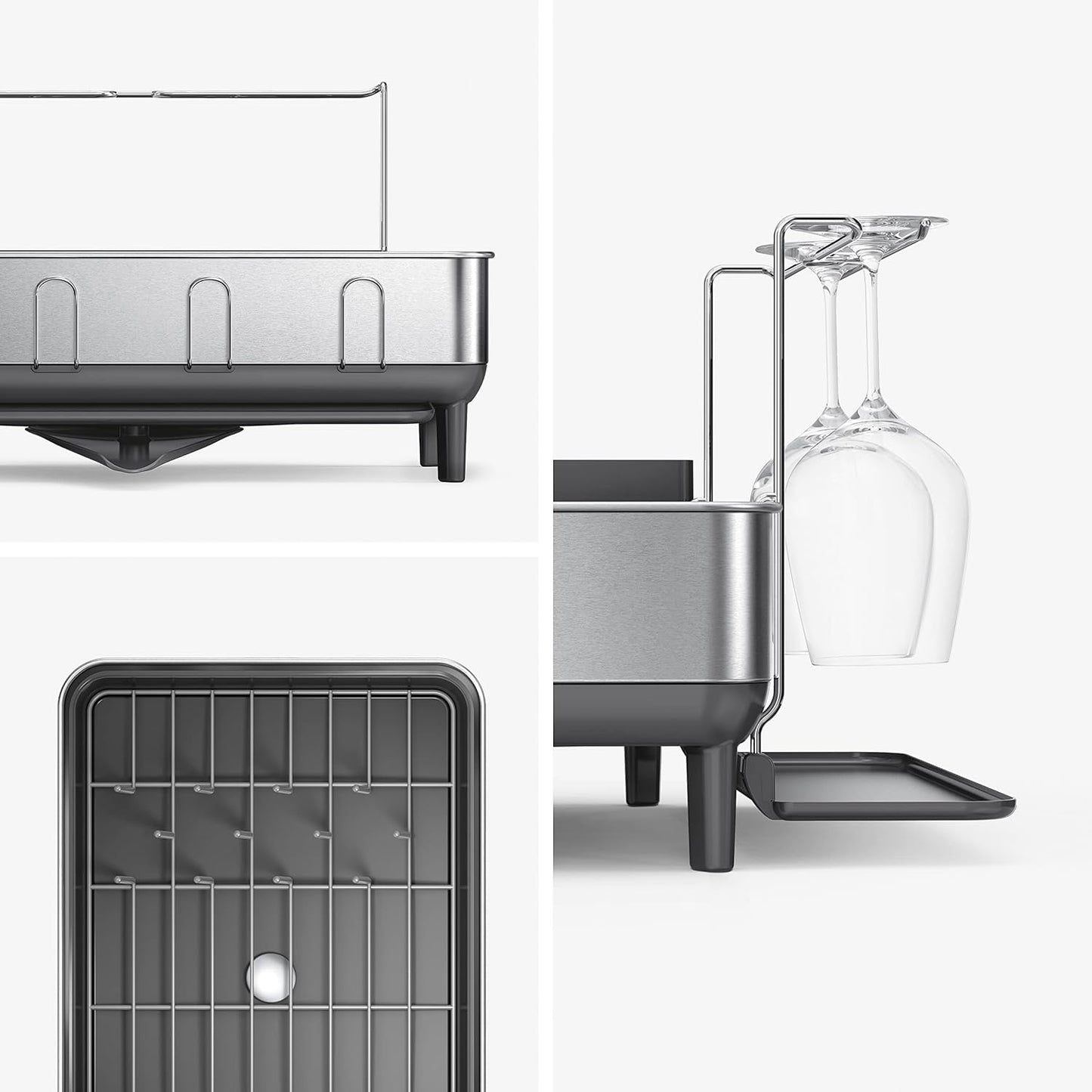 Simplehuman Large Capacity Dish Drying Rack With Stainless Steel Frame