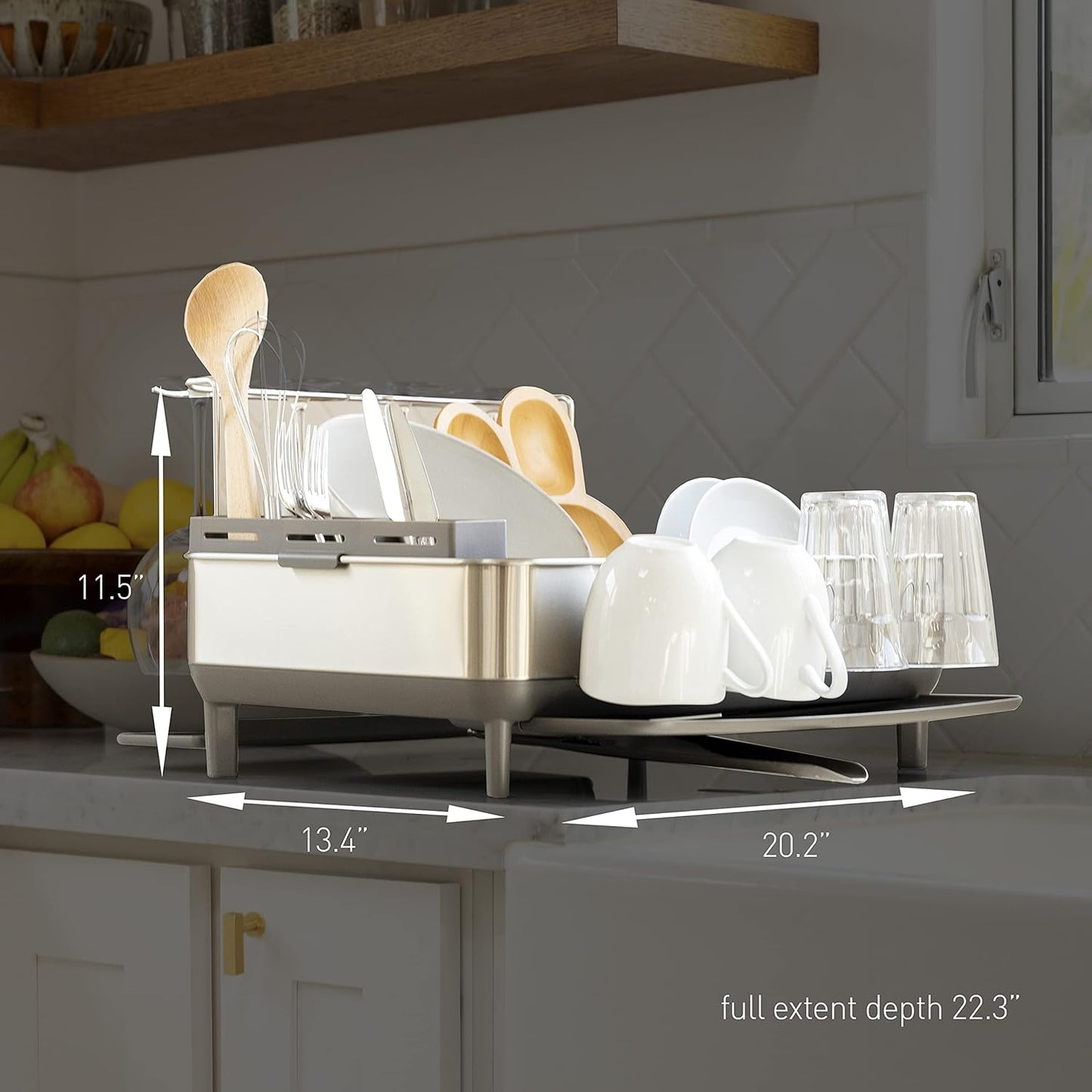 Simplehuman Large Capacity Dish Drying Rack With Stainless Steel Frame