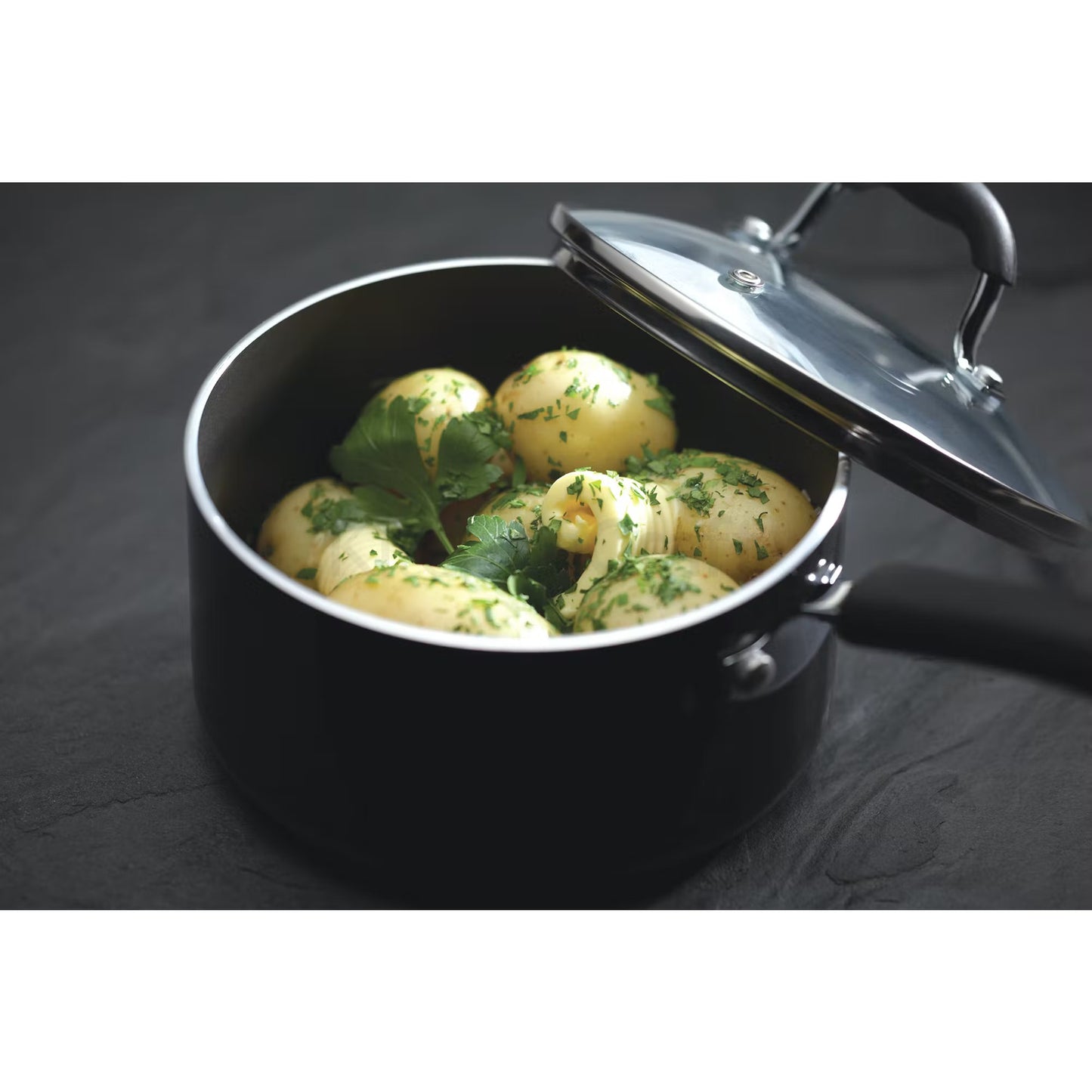 KitchenCraft - MasterClass Non-Stick Heavy Duty 18cm Saucepan KCMCSAUPAN18 - Home & Beyond