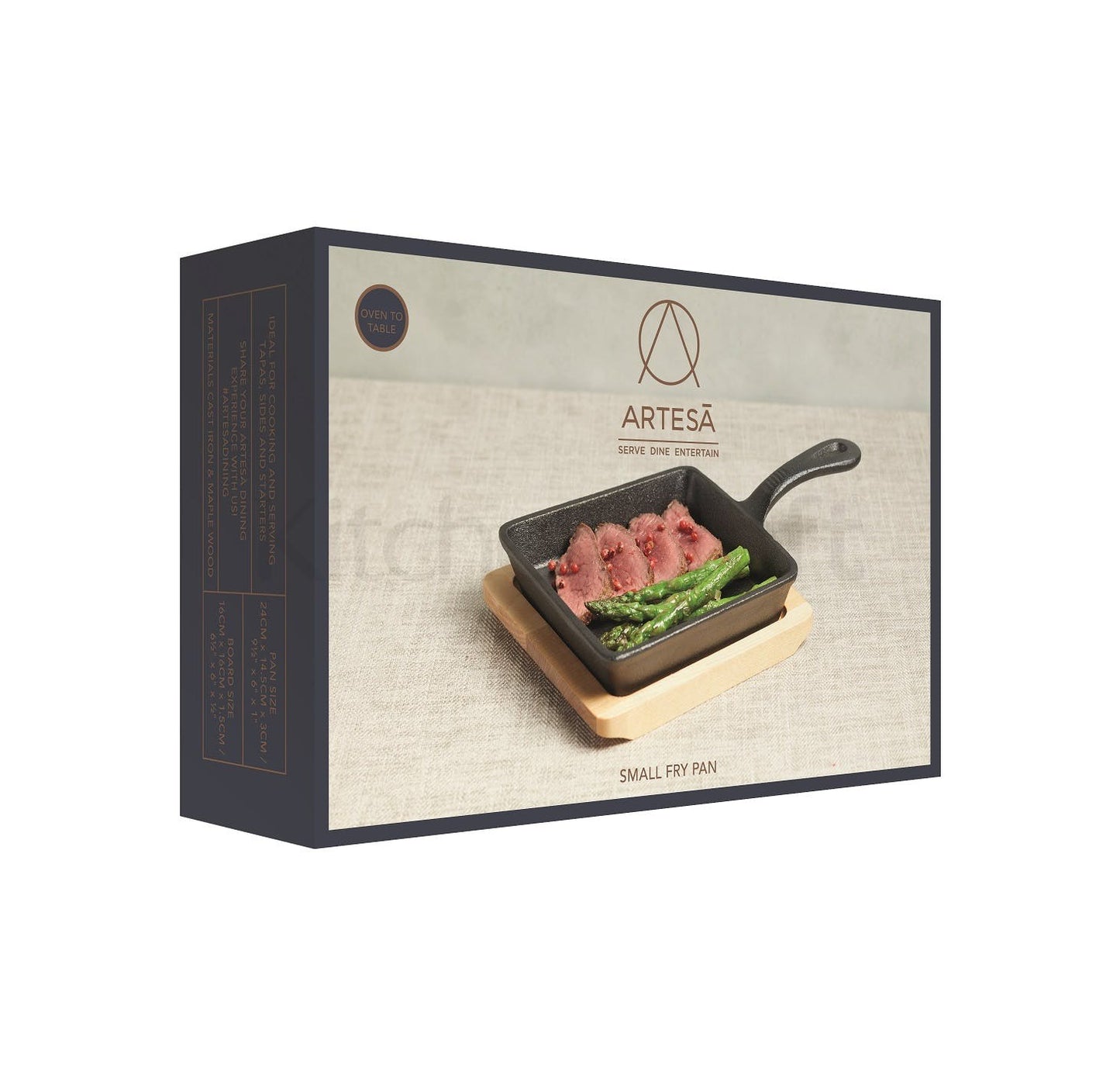 KitchenCraft Artesa Cast Iron 15cm Small Fry Pan with Board ARTFRY23 - Home & Beyond