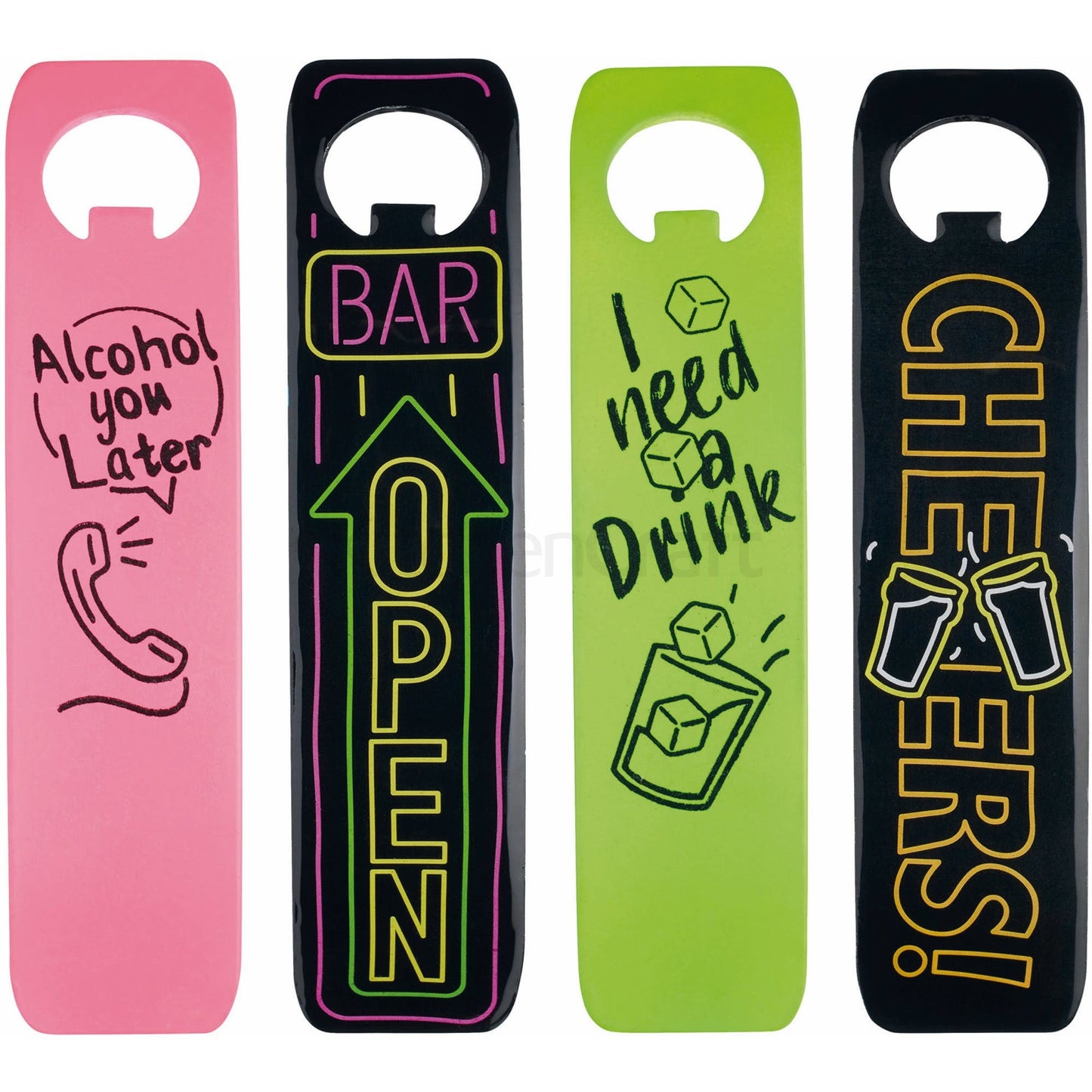 KitchenCraft BarCraft Stainless Steel Neon Bar Blade Bottle Opener BCBONEONDISP24