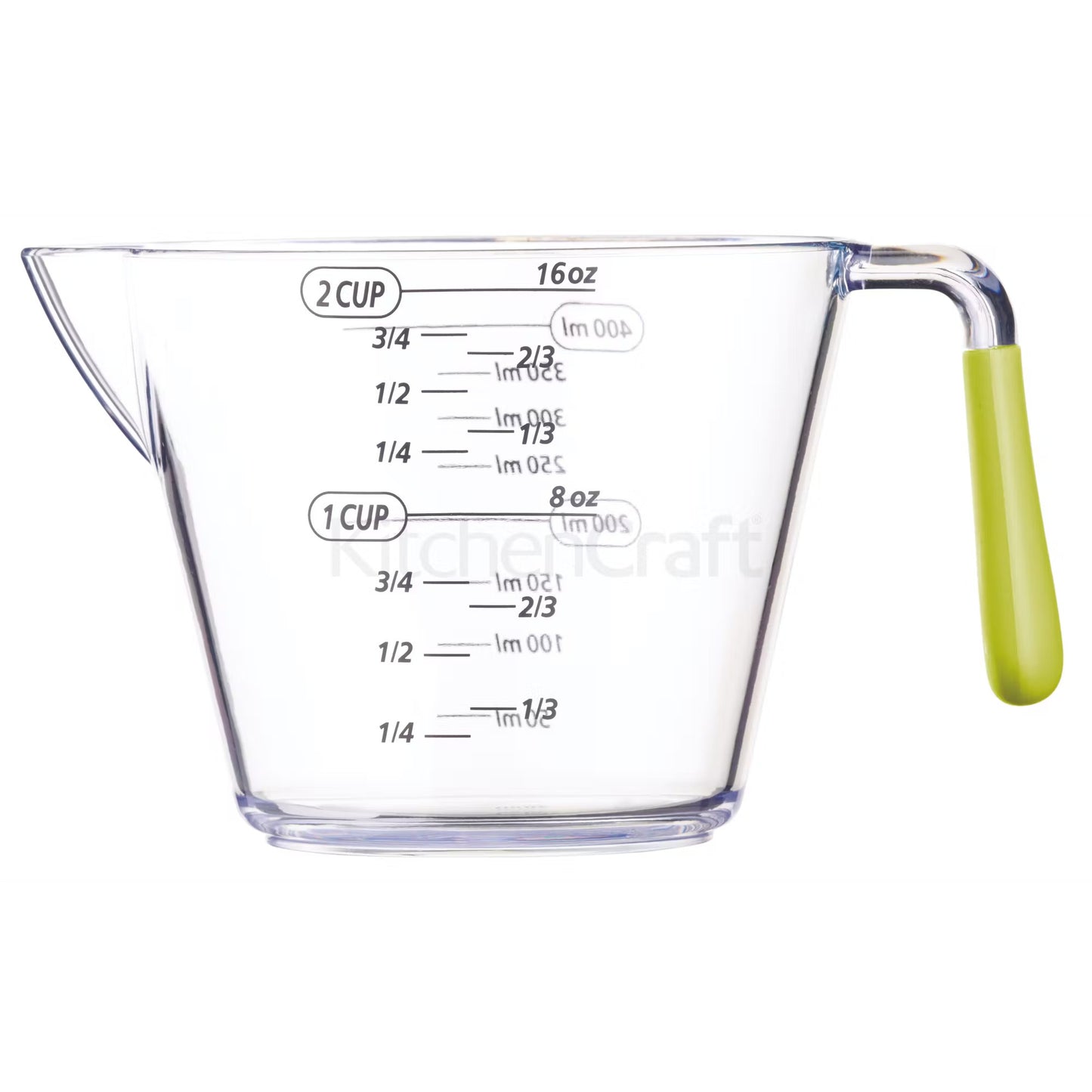 KitchenCraft Colourworks 3 Piece Green Acrylic Measuring Jug Set CWMJUGSETGRN