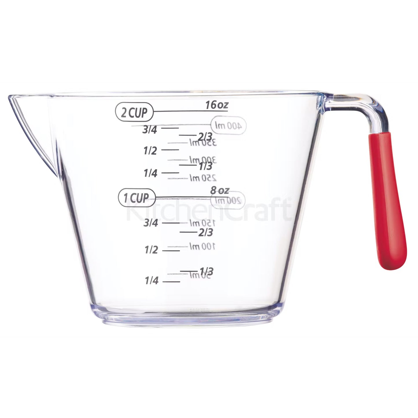 KitchenCraft Colourworks 3 Piece Red Acrylic Measuring Jug Set CWMJUGSETRED