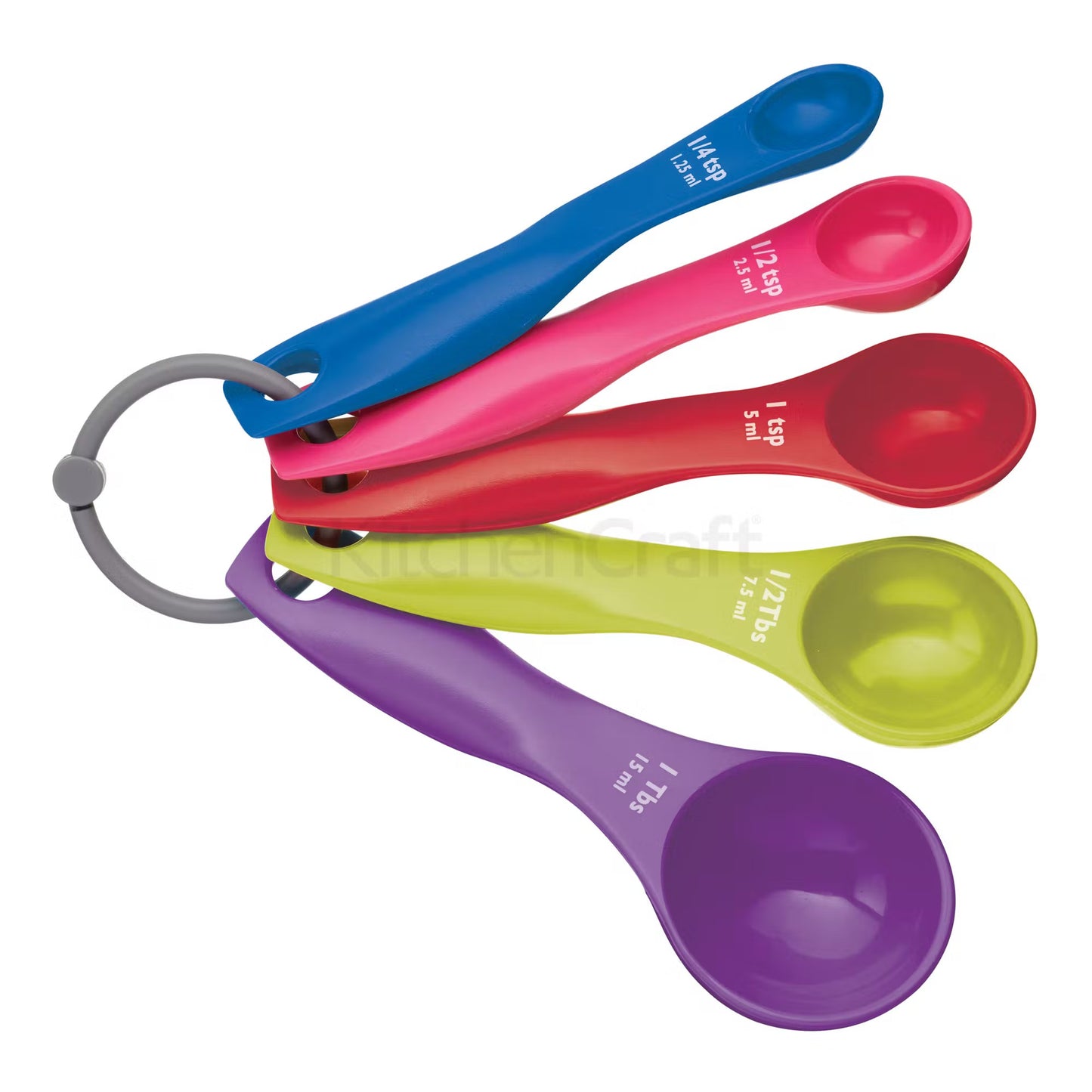 KitchenCraft Colourworks 5 Piece Measuring Spoon Set CWMSPOONSET