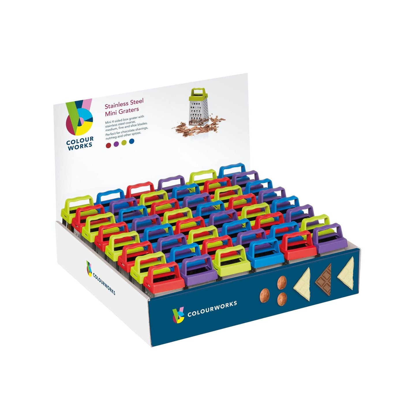 KitchenCraft Colourworks 7cm Stainless Steel Mini Graters CWMGRATDISP - Home & Beyond