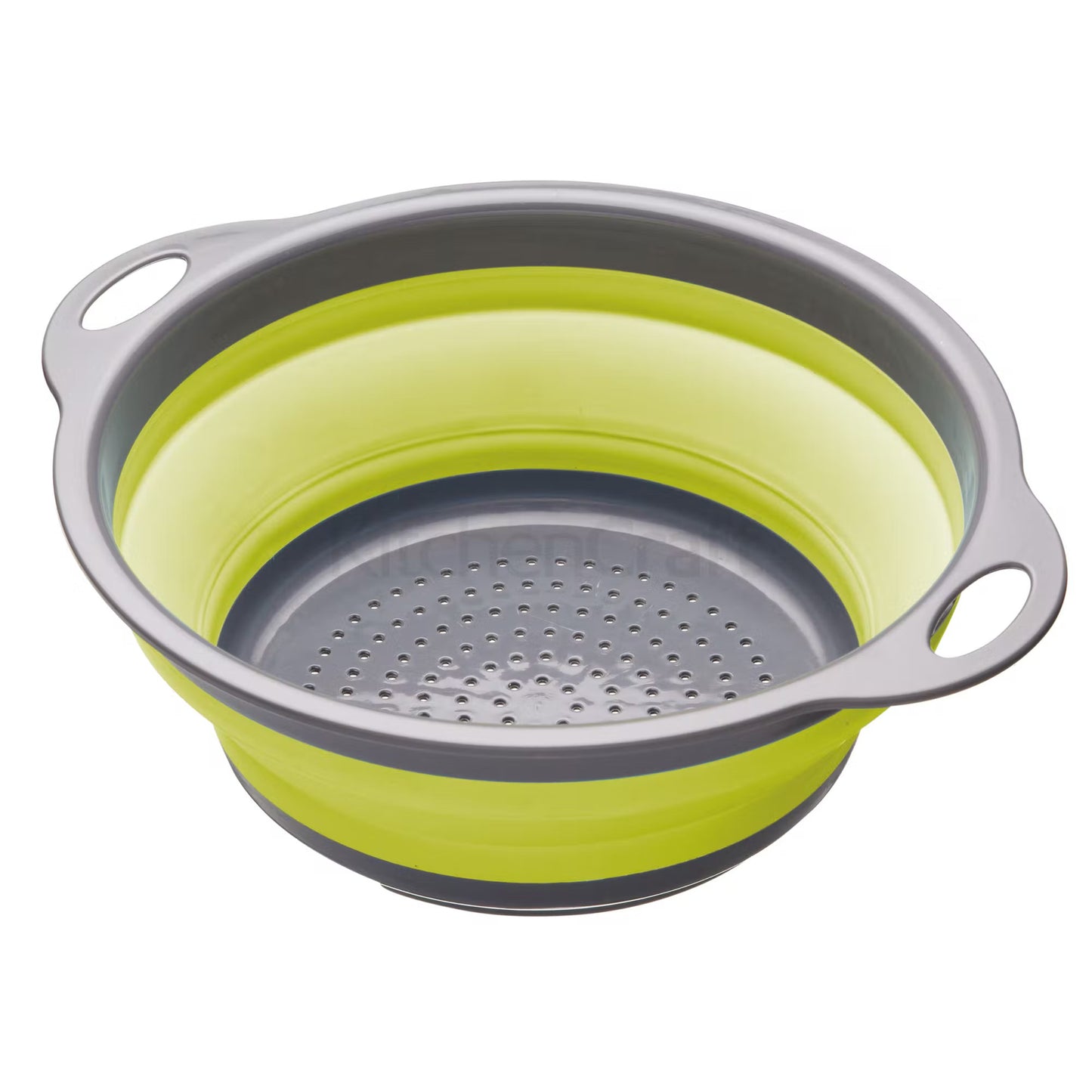 KitchenCraft Colourworks Green Collapsible Colander with Handles CWGCOLGRN