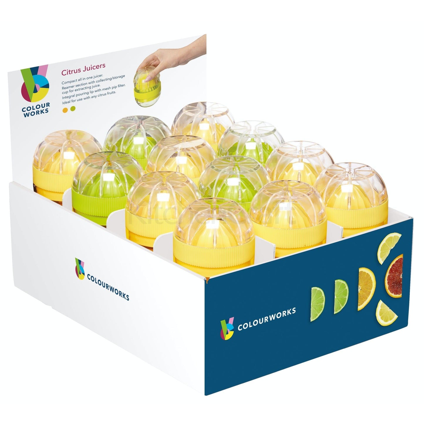 KitchenCraft Colourworks Mini Citrus Juicers CWJUICEDISP24 - Home & Beyond