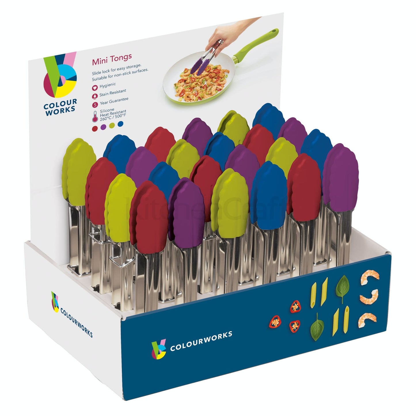 KitchenCraft Colourworks Mini Tongs CWMINITONGDISP - Home & Beyond