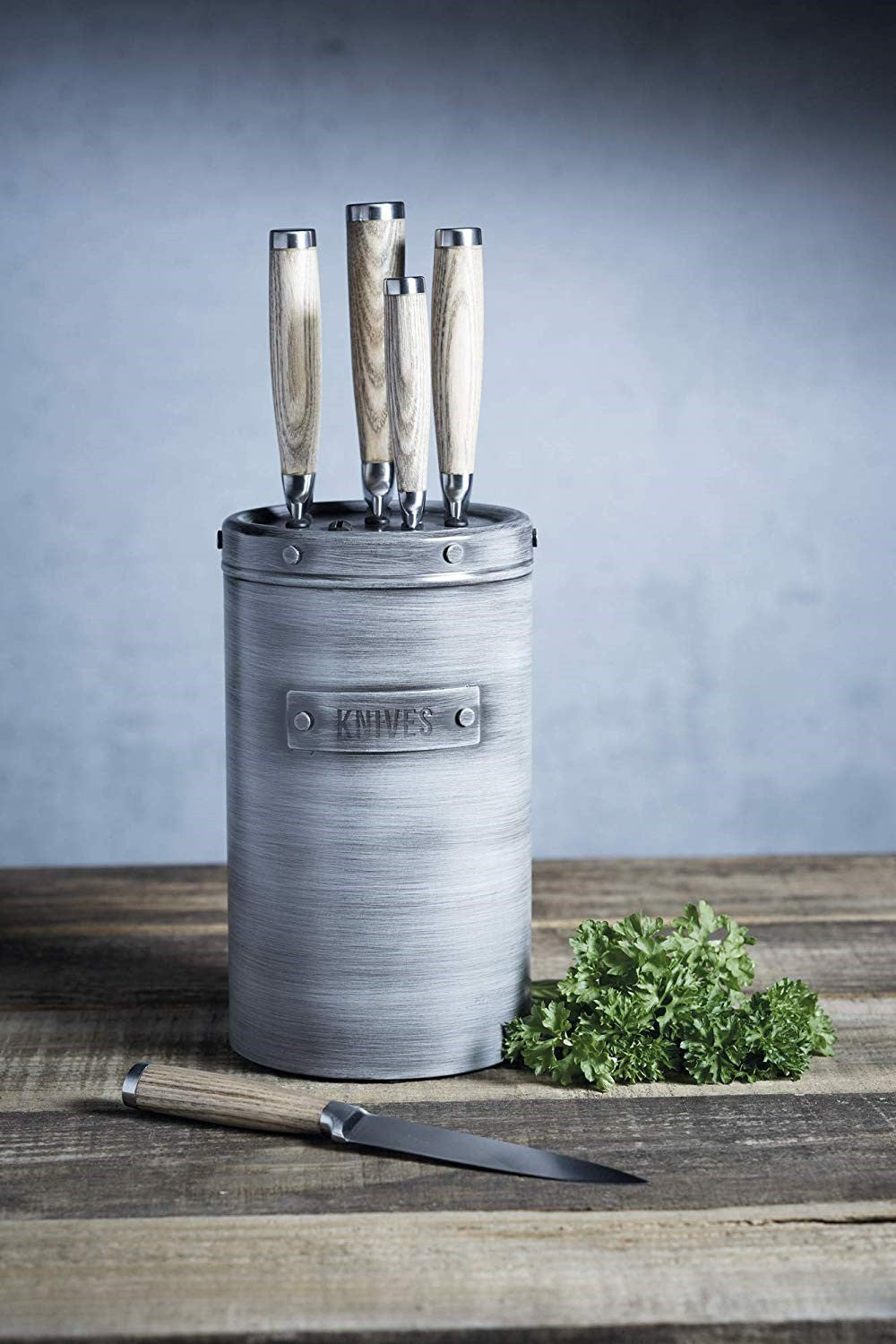 KitchenCraft 5pcs Stainless Steel Knife Set With Block INDKNB