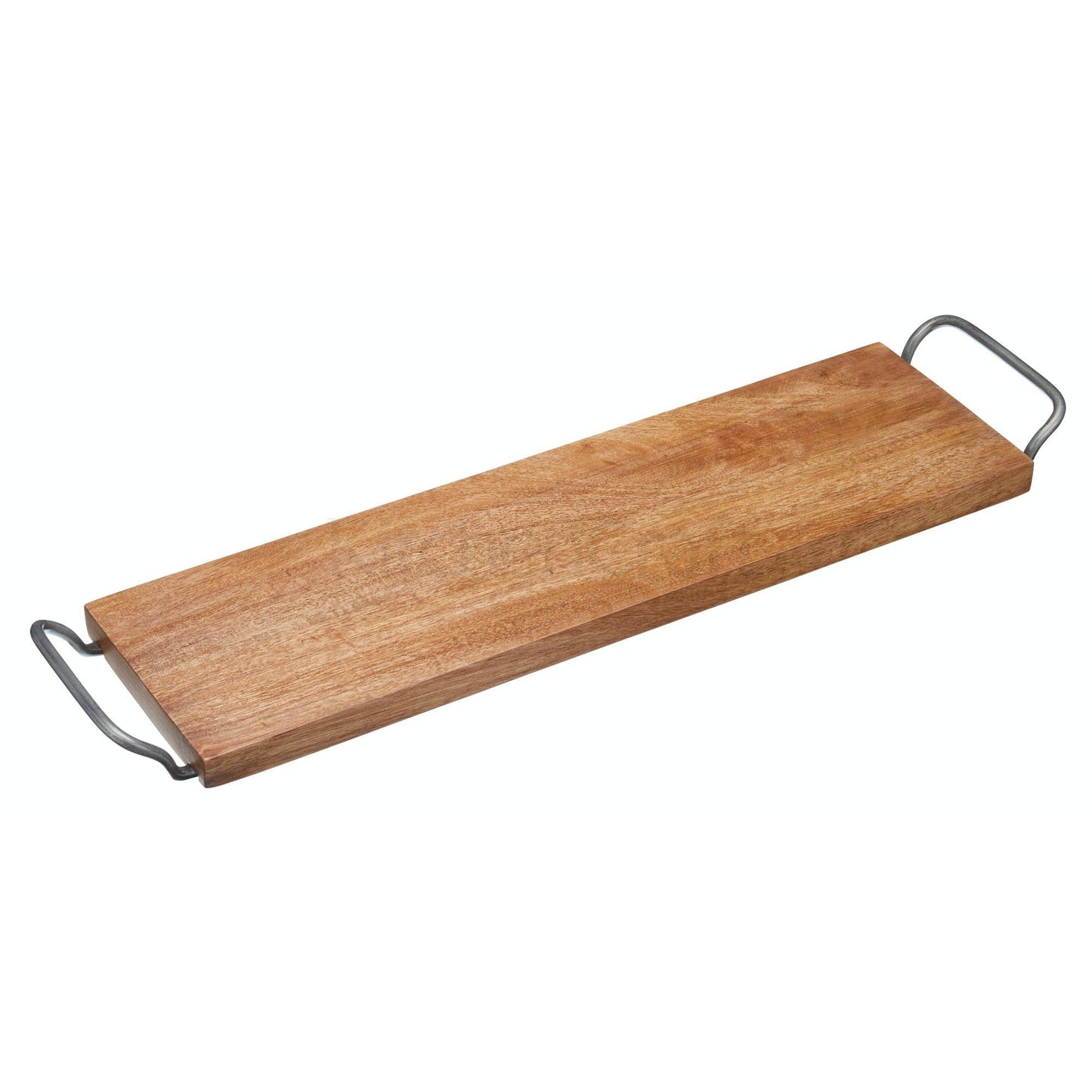 KitchenCraft Industrial Kitchen Mango Wood Antipasti Tray with Metal Handles INDSBOARDLNG