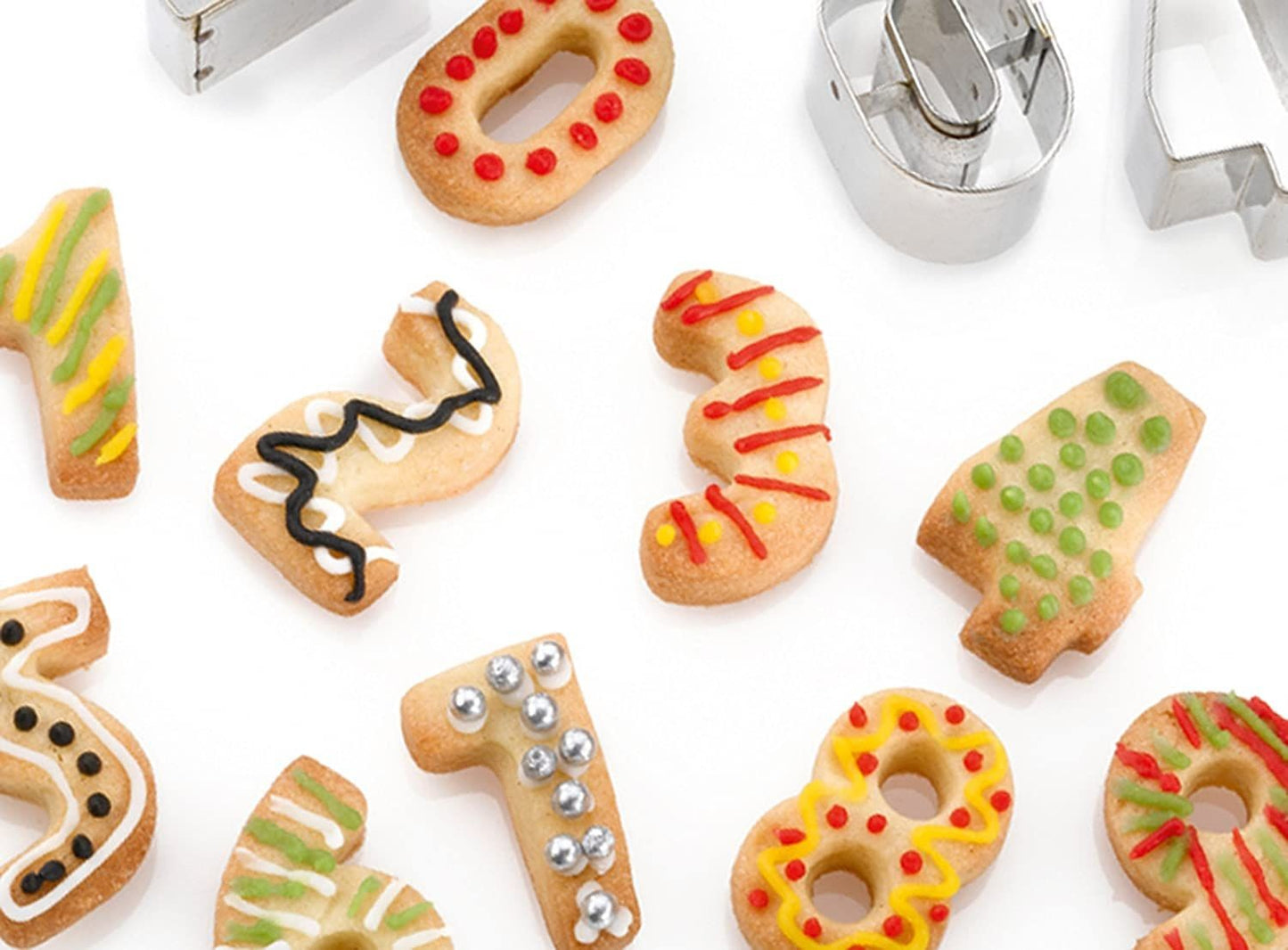 KitchenCraft Let's Make 9-Numeral Cookie Cutters With Metal Storage Tin KCLMCUTNUM