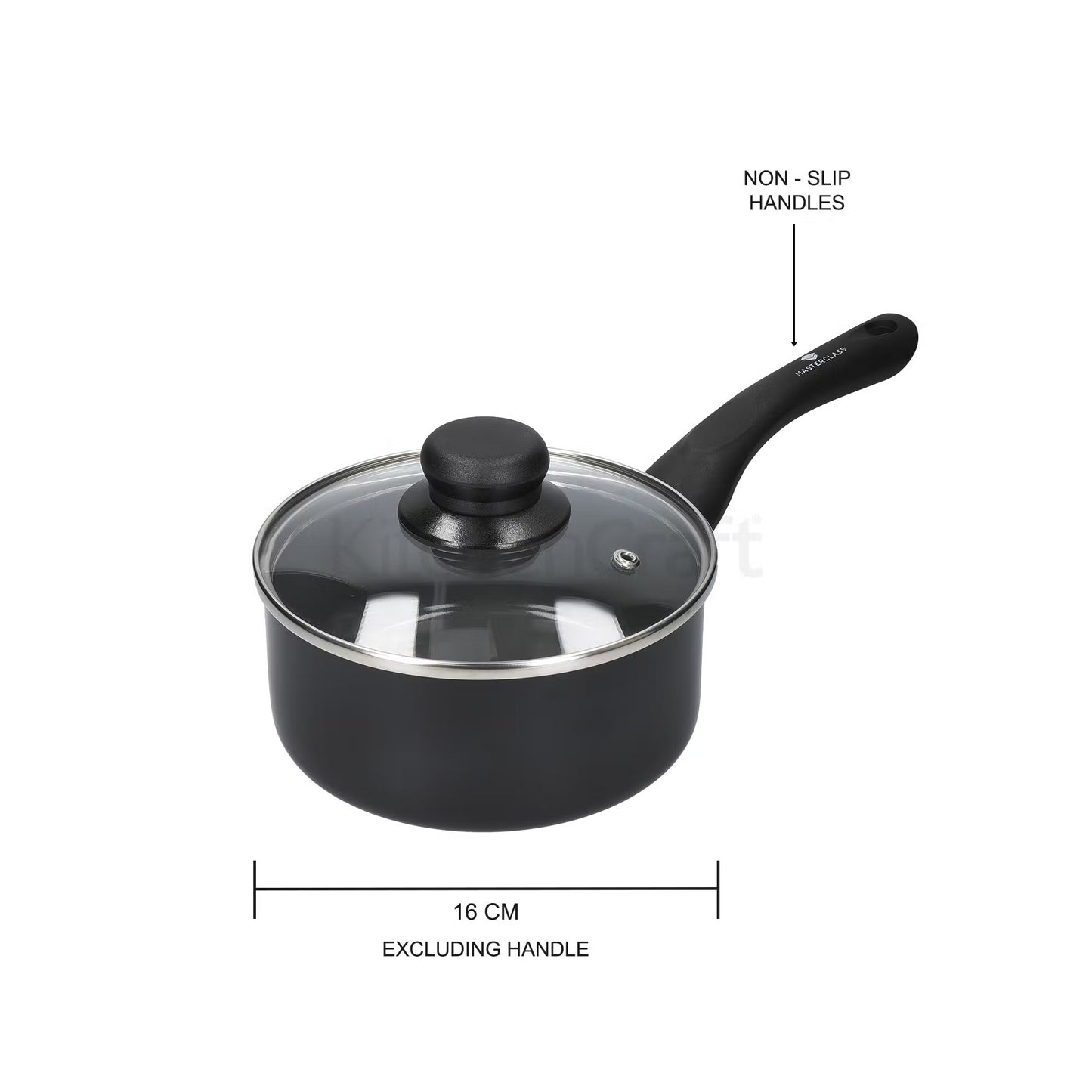 KitchenCraft MasterClass Can-to-Pan 16cm Recycled Non-Stick Saucepan MCRECYSP16