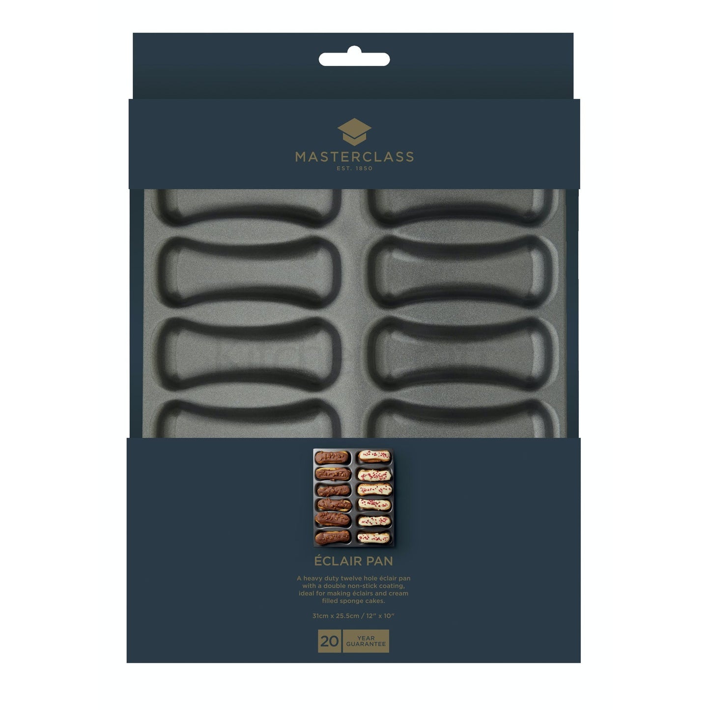 KitchenCraft MasterClass Non-Stick 12 Hole Eclair Baking Pan KCMCHB81 - Home & Beyond