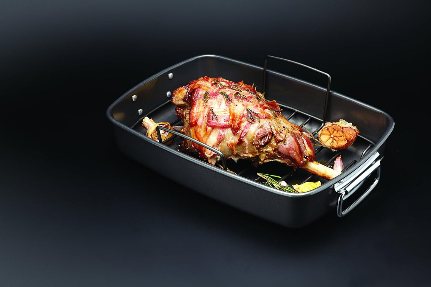 KitchenCraft MasterClass Non-Stick Roasting Pan with Rack - Home & Beyond