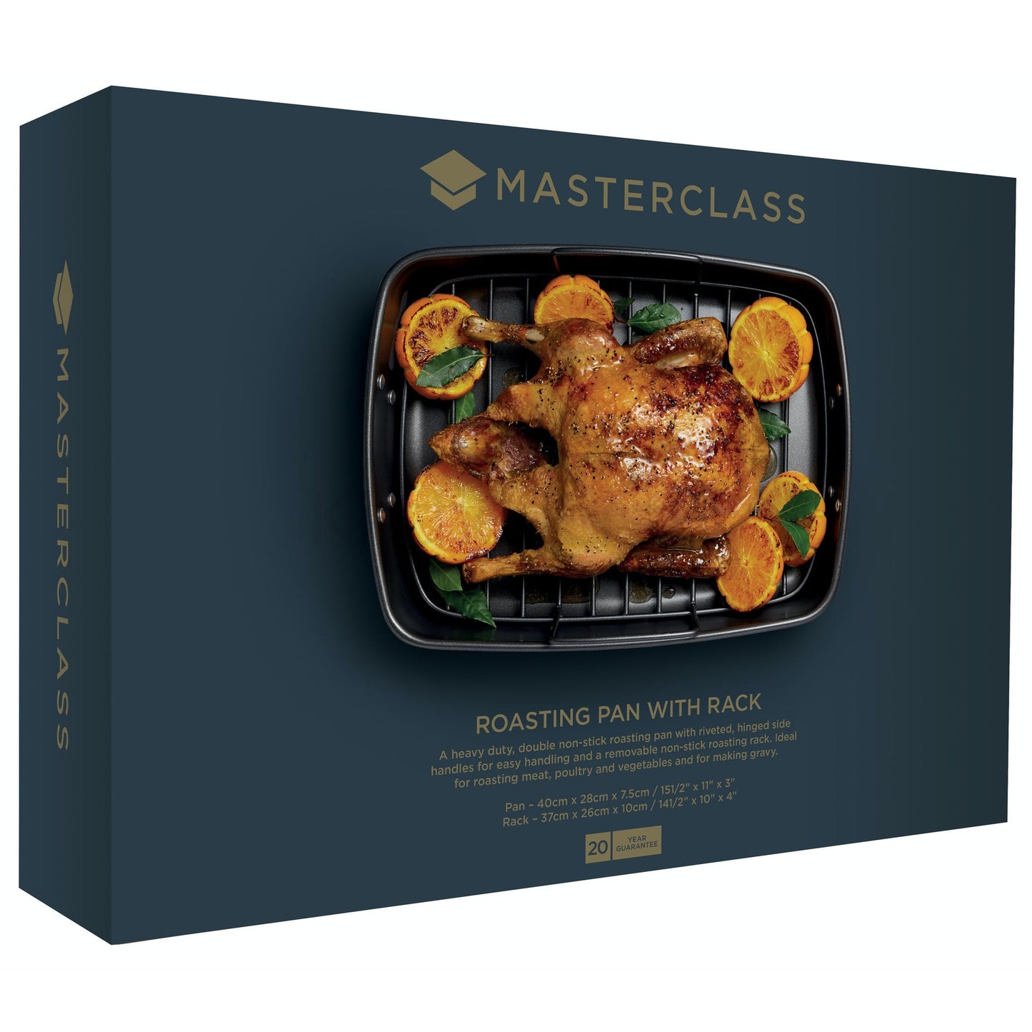 KitchenCraft MasterClass Non-Stick Roasting Pan with Rack - Home & Beyond