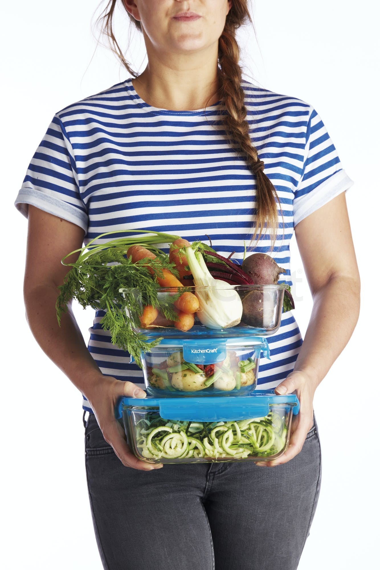 KitchenCraft Pure Seal Glass Round 600ml Storage Container