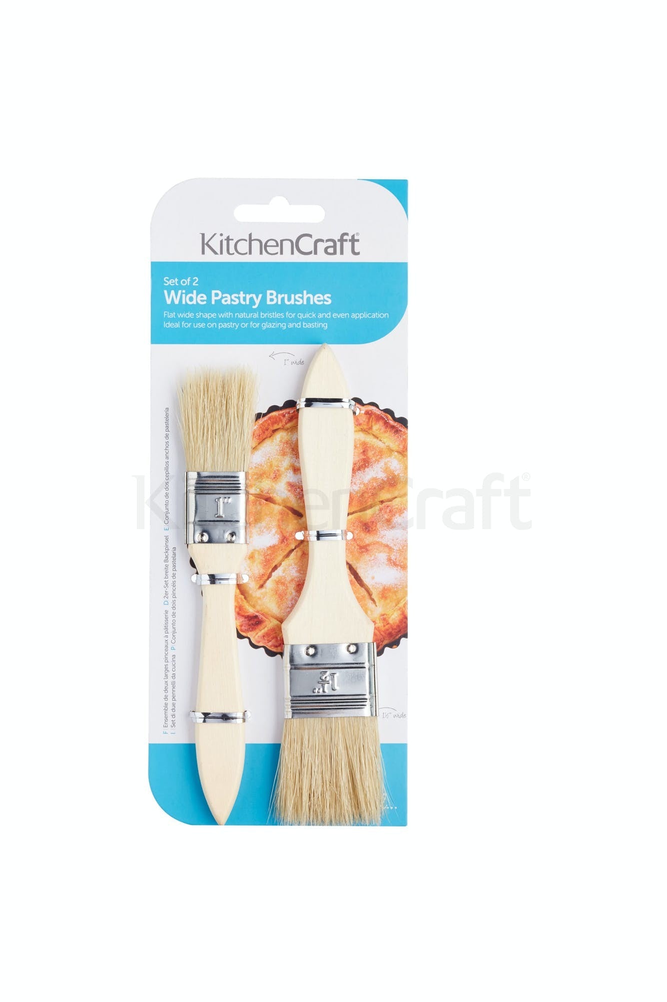 KitchenCraft Set of 2 Wide Pastry Brushes KCPASTRYPK2
