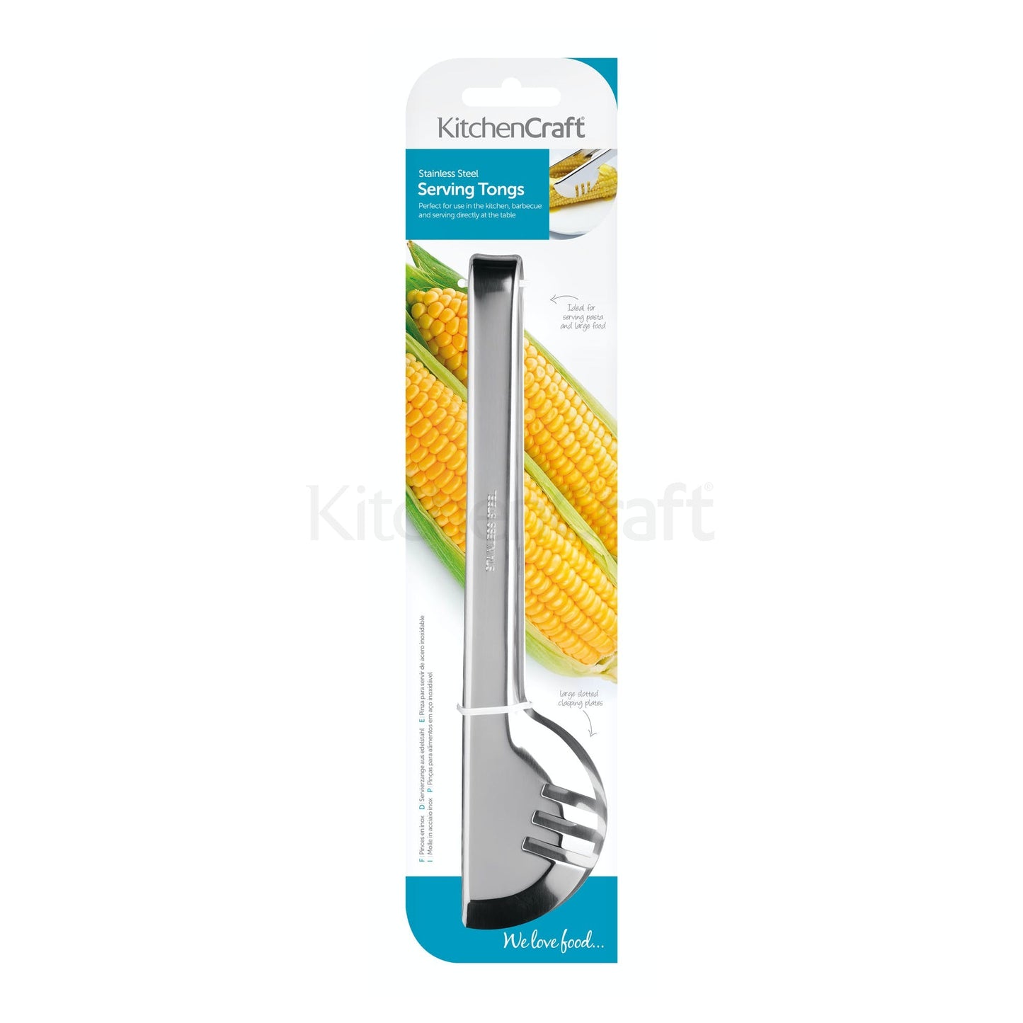 KitchenCraft Stainless Steel Deluxe 24cm Serving Tongs KCSERVERSP - Home & Beyond