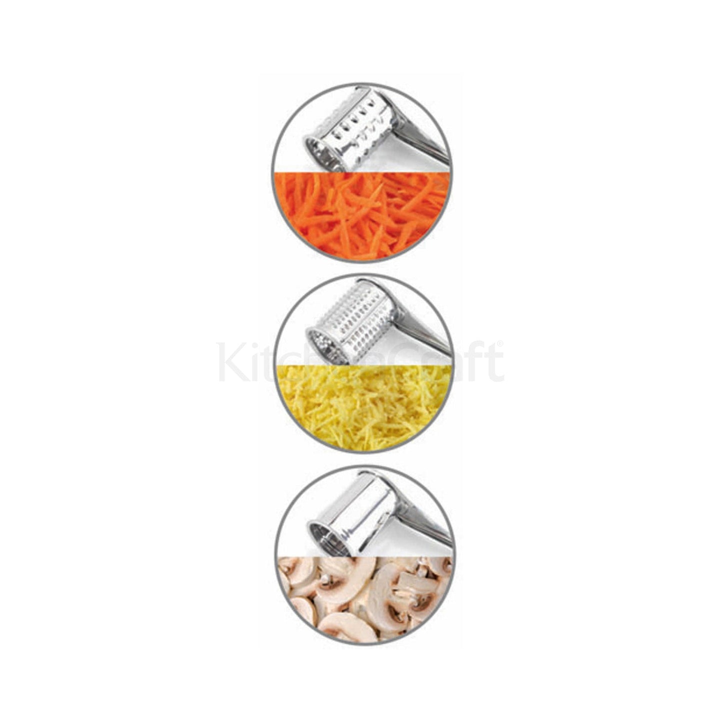 KitchenCraft Stainless Steel Rotary Grater With Three Drums KCDRUM3 - Home & Beyond