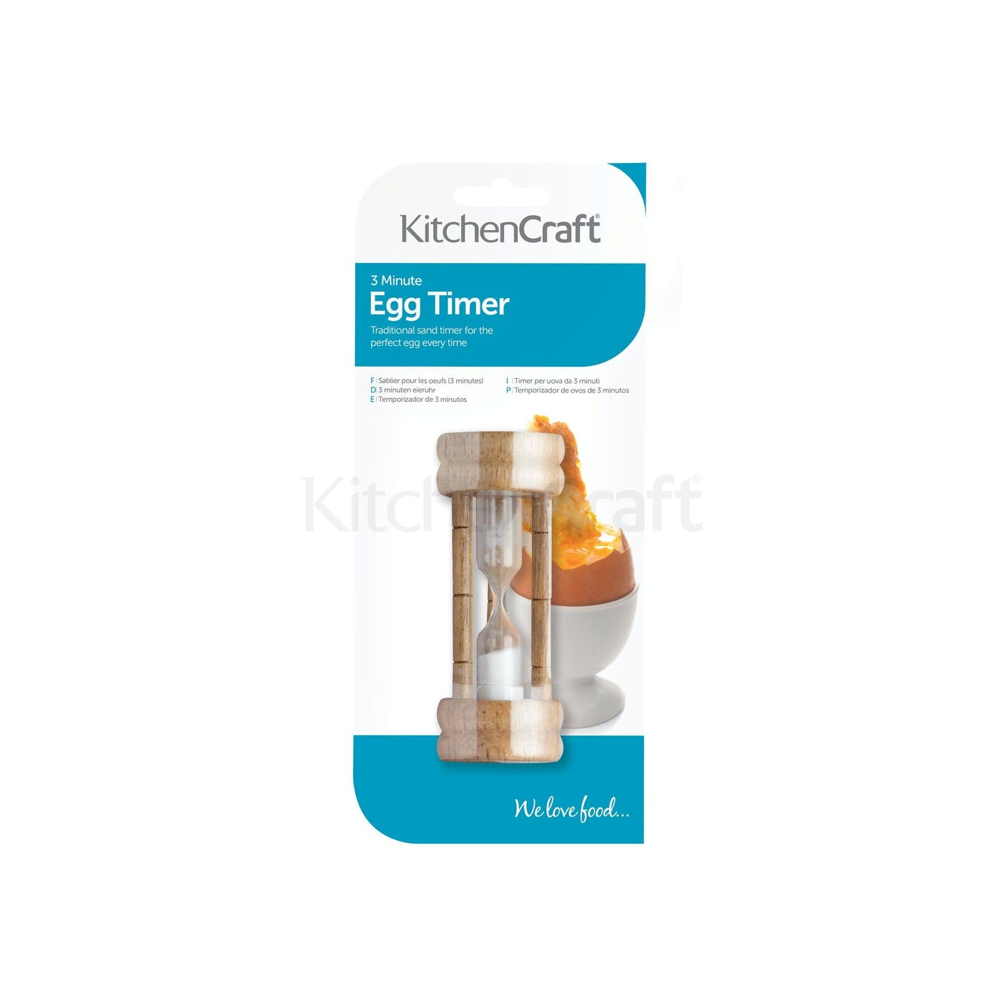 KitchenCraft Traditional Three Minute Sand Egg Timer KCEGGTIM - Home & Beyond