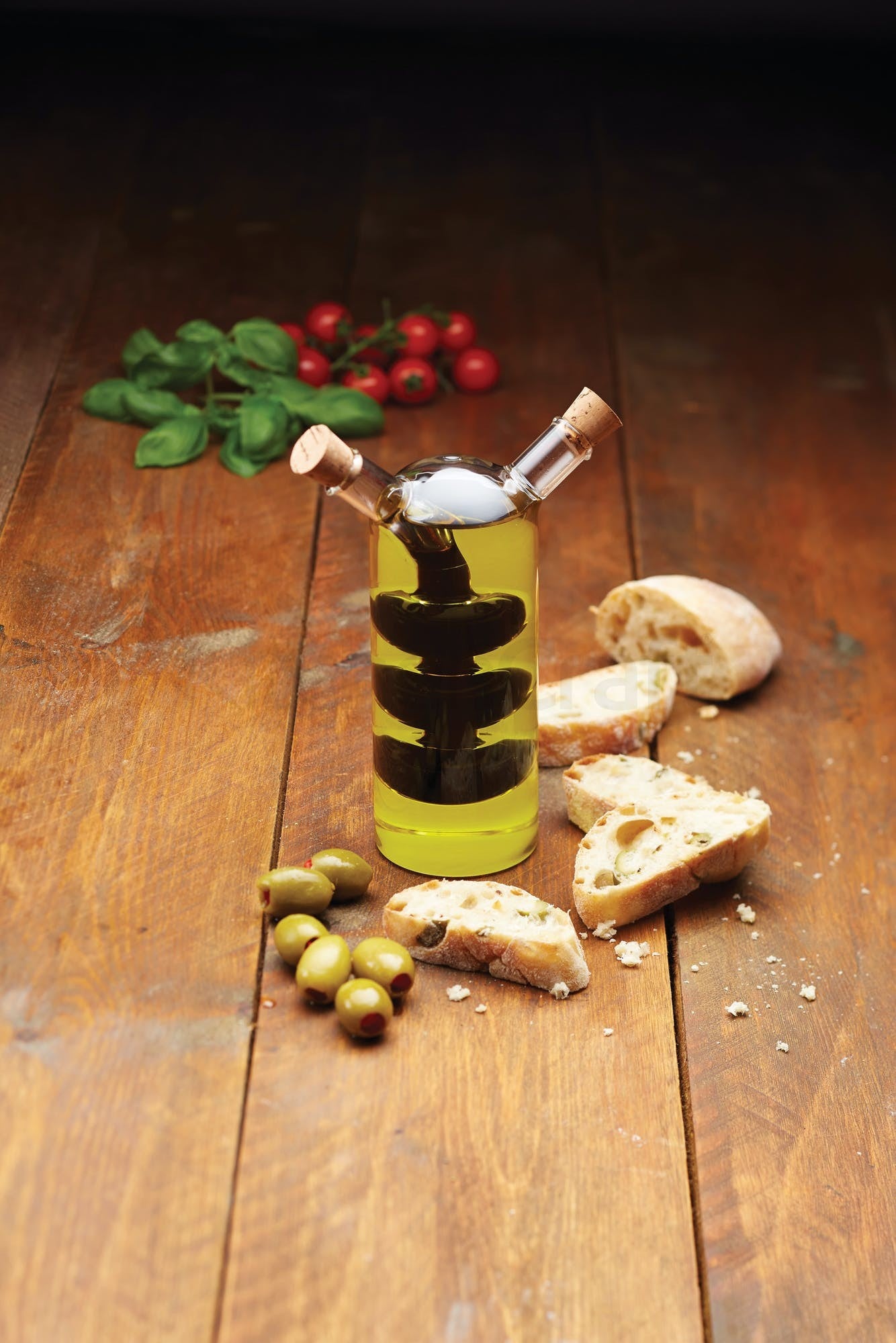 KitchenCraft World of Flavours Italian Glass Dual Oil & Vinegar Cruet Bottle WFITCRUET100