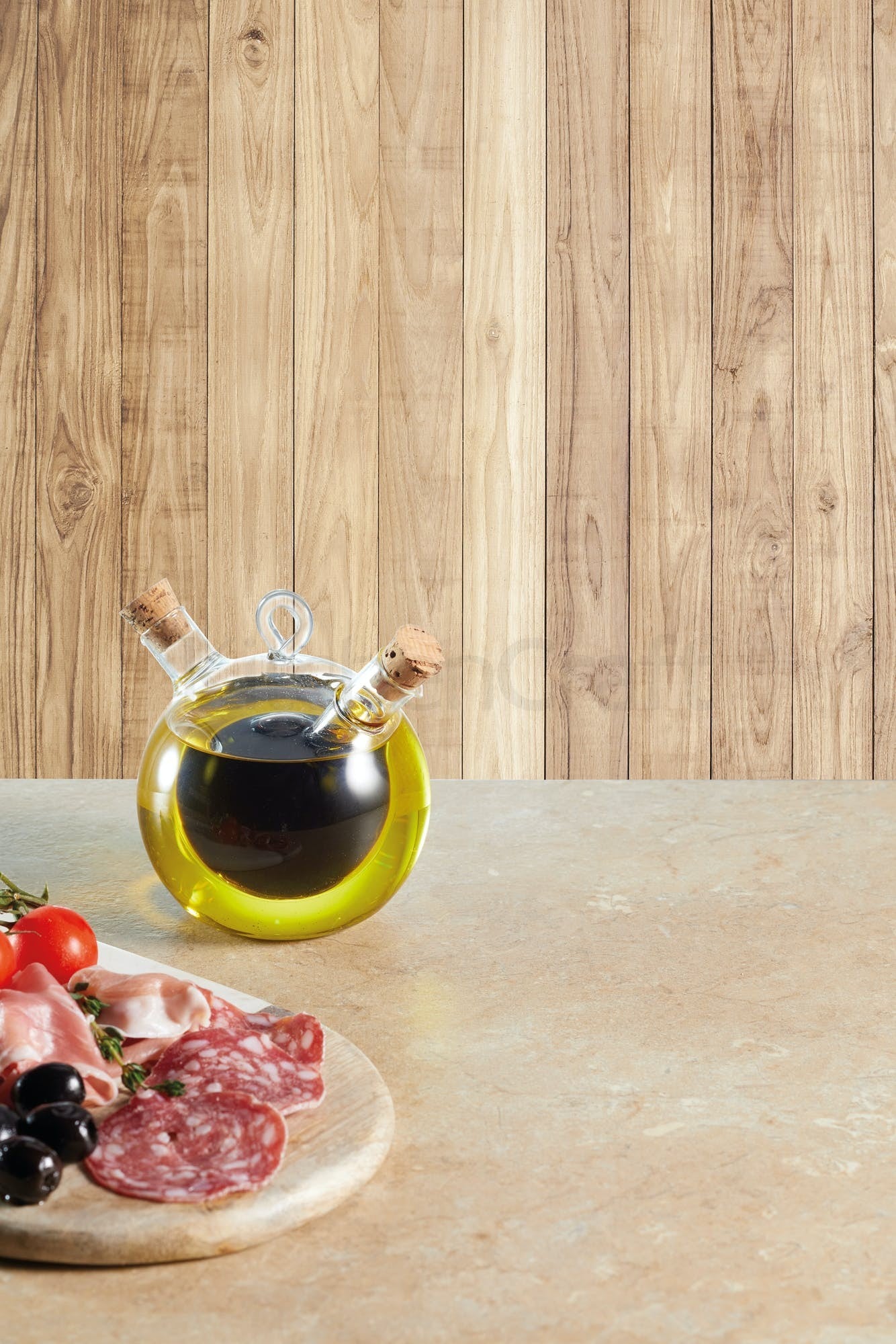 KitchenCraft World of Flavours Italian Round Dual Oil and Vinegar Bottle WFITCRUET