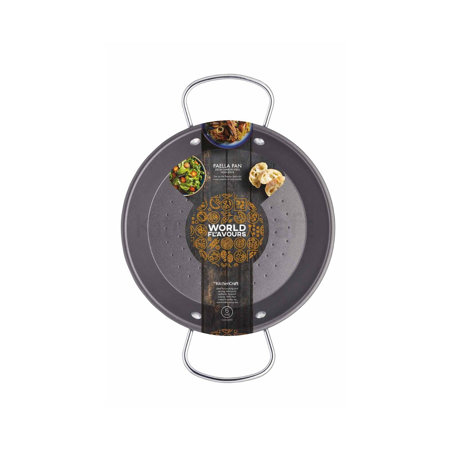 KitchenCraft World of Flavours Mediterranean 40cm Paella Pan KCPAELLA40NS - Home & Beyond